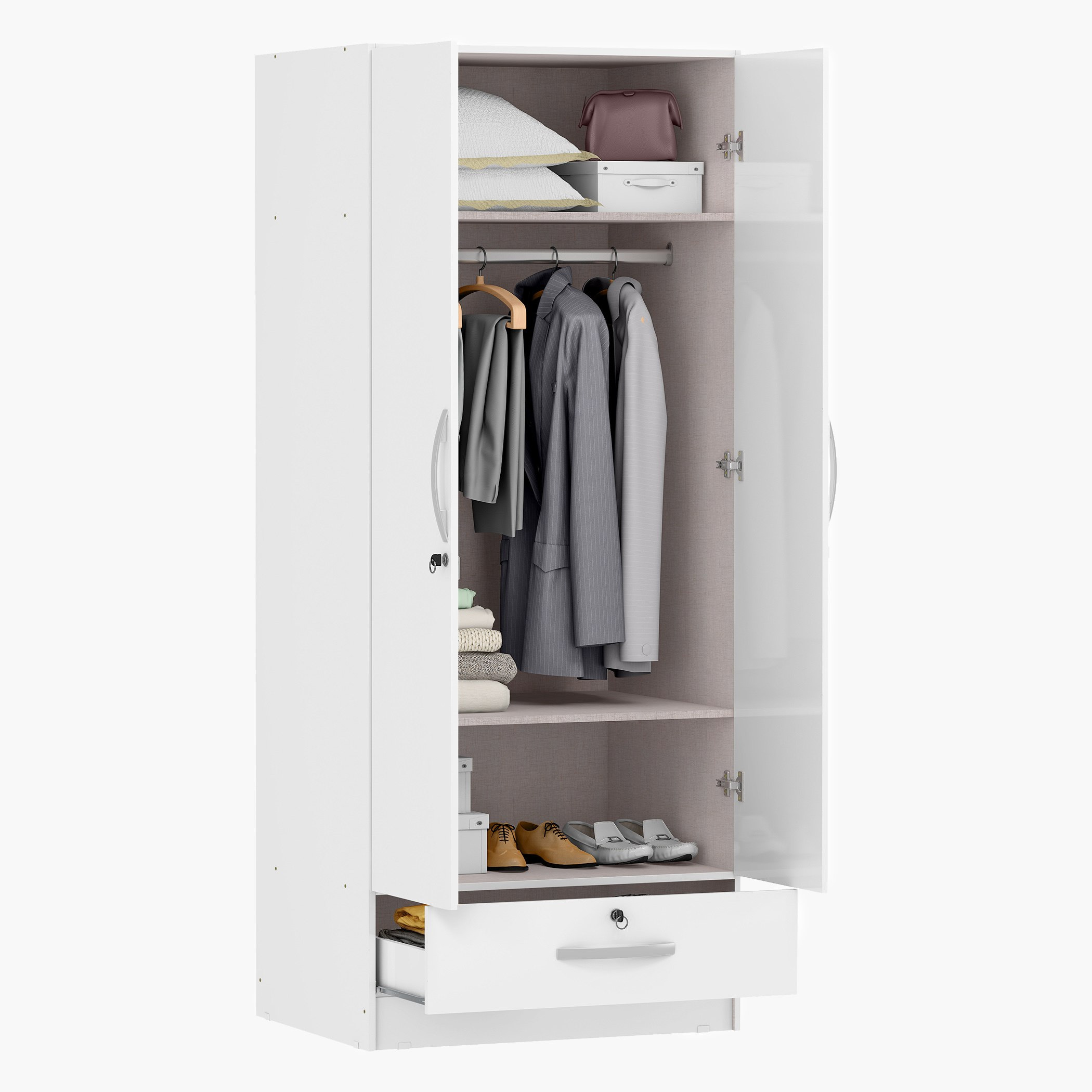 Movo Klara 2-Door 1-Drawer High Gloss Wardrobe with Mirror and Lock-PROMO_HB_SA_HBX10_TH1000_NEW_031025-image-5