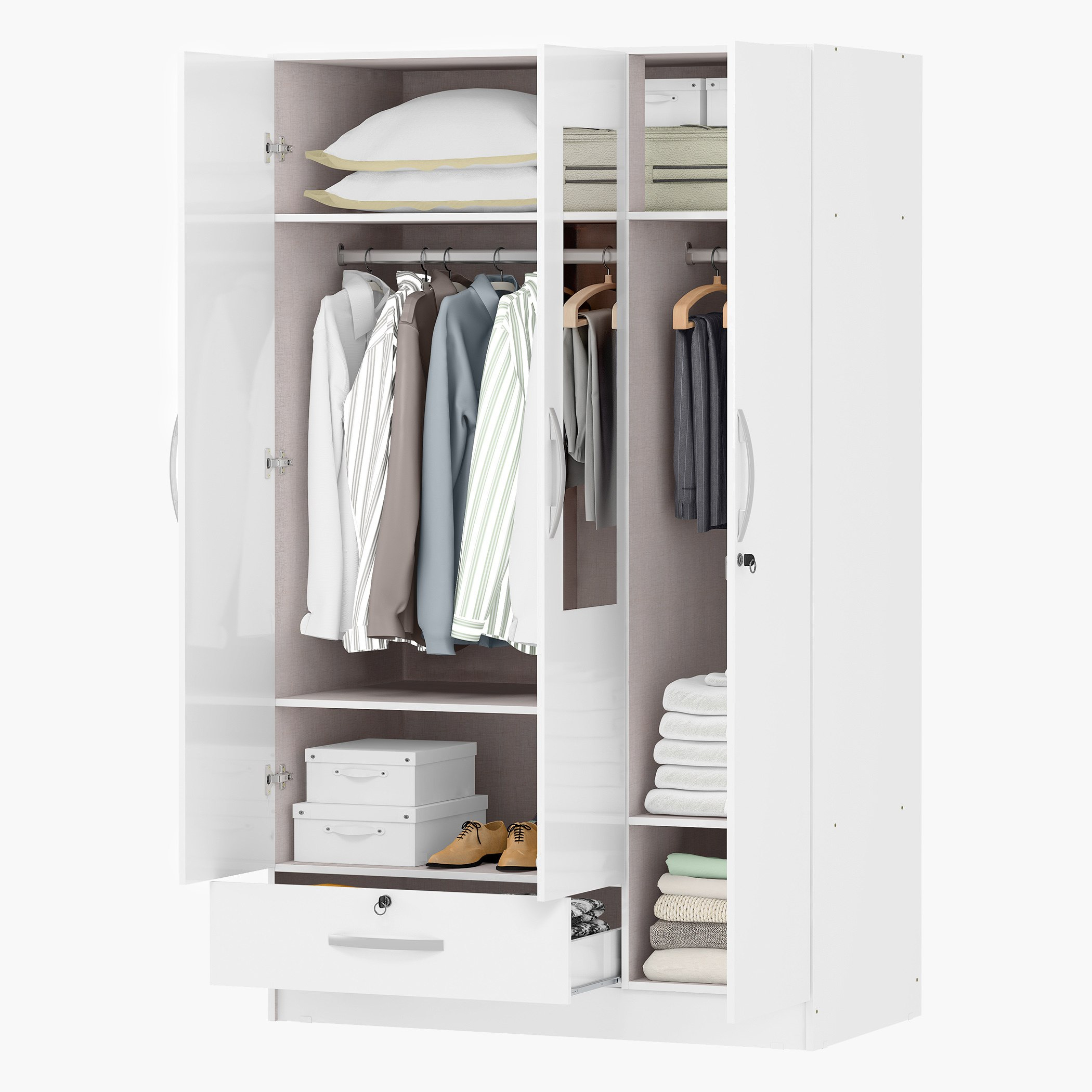 Movo Klara 3-Door 1-Drawer High Gloss Wardrobe with Mirror and Lock-PROMO_HB_SA_HBX10_TH1000_NEW_031025-image-4
