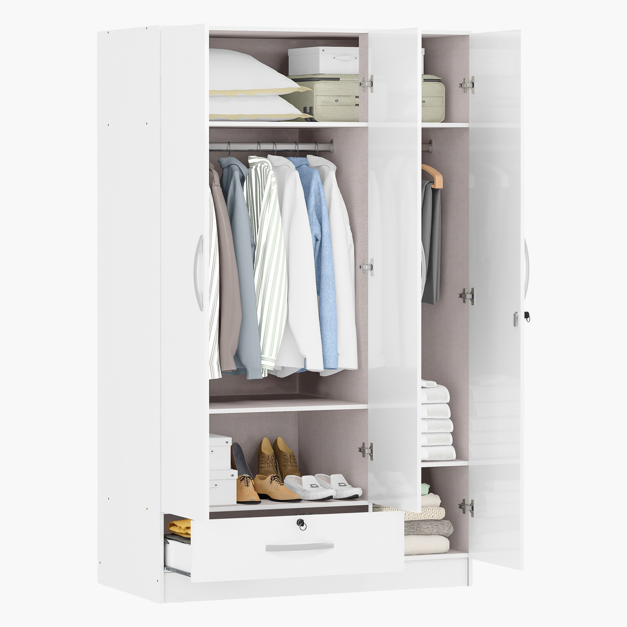 Movo Klara 3-Door 1-Drawer High Gloss Wardrobe with Mirror and Lock-PROMO_HB_SA_HBX10_TH1000_NEW_031025-image-5