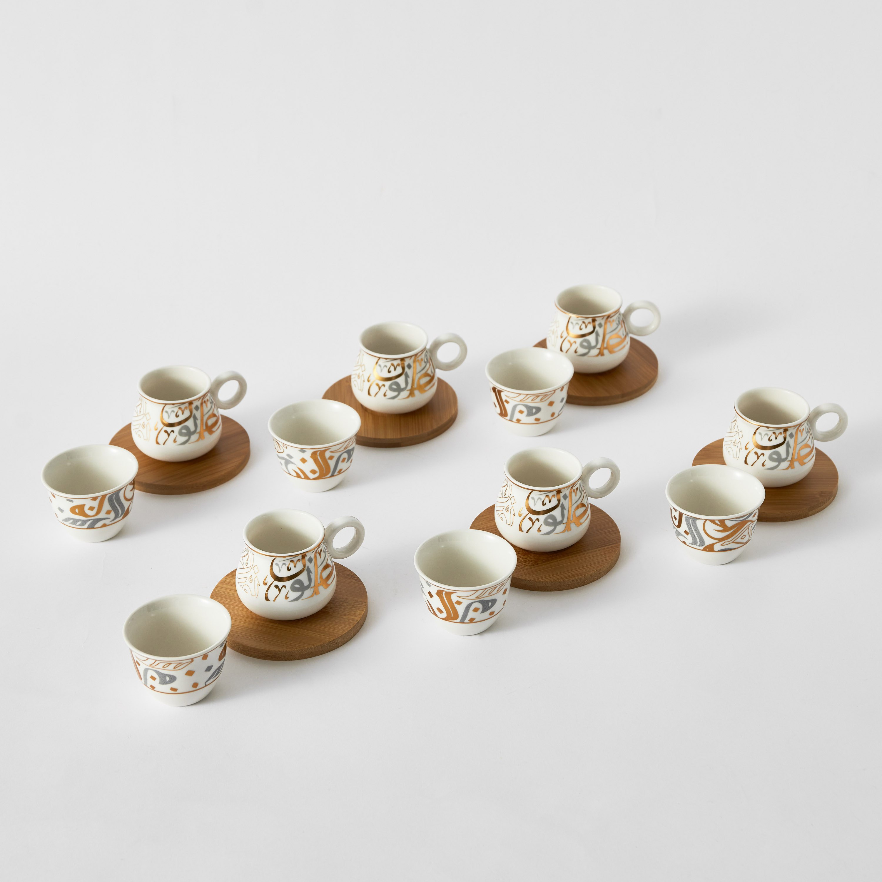 طقم فناجين وصحون 12 قطعة من كاليجرافي-hbxhomeware-diningandtabletop-coffeeandteasets-image-5