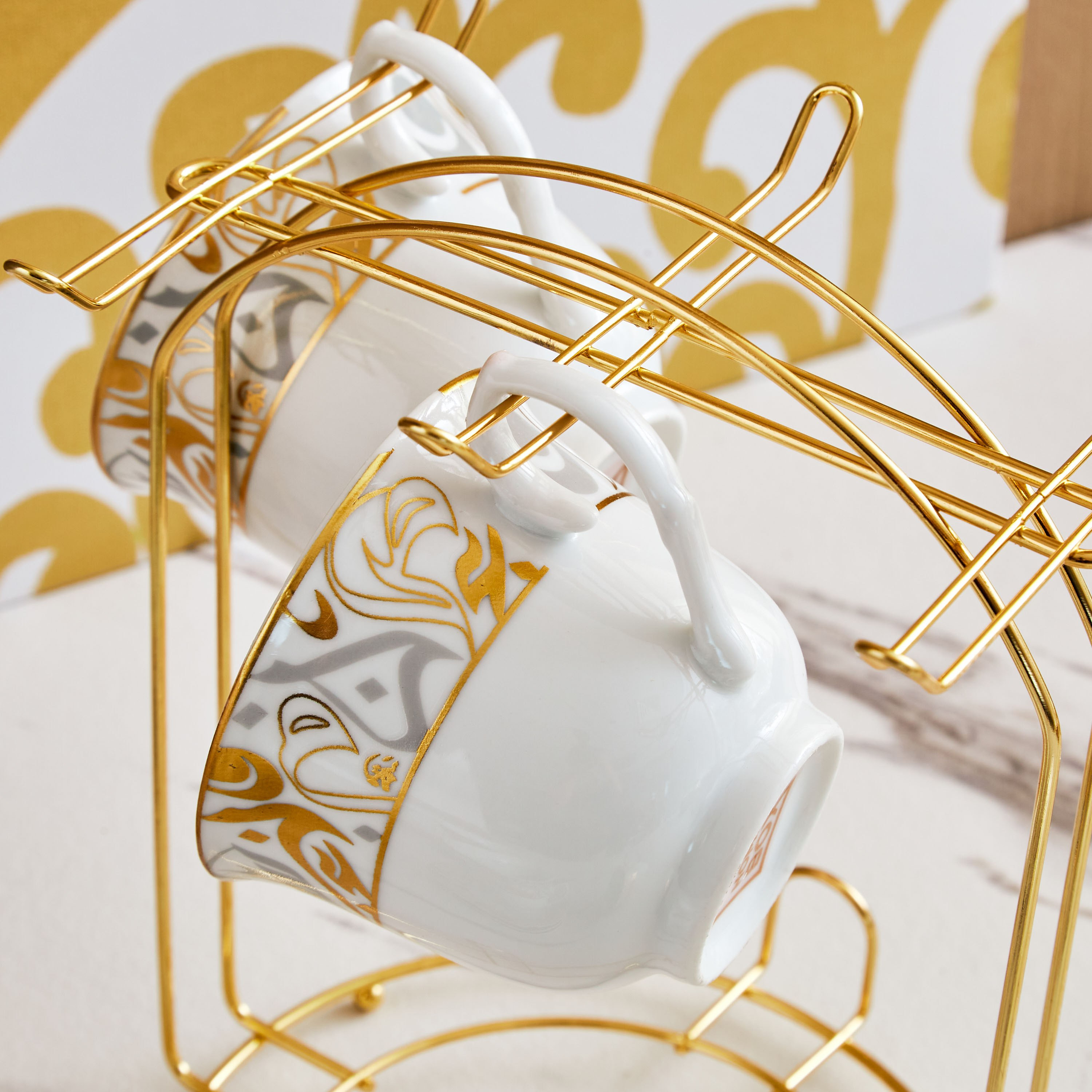 طقم فناجين وصحون مع حامل 13 قطعة من كاليجرافي-hbxhomeware-hbxkitchen-image-3