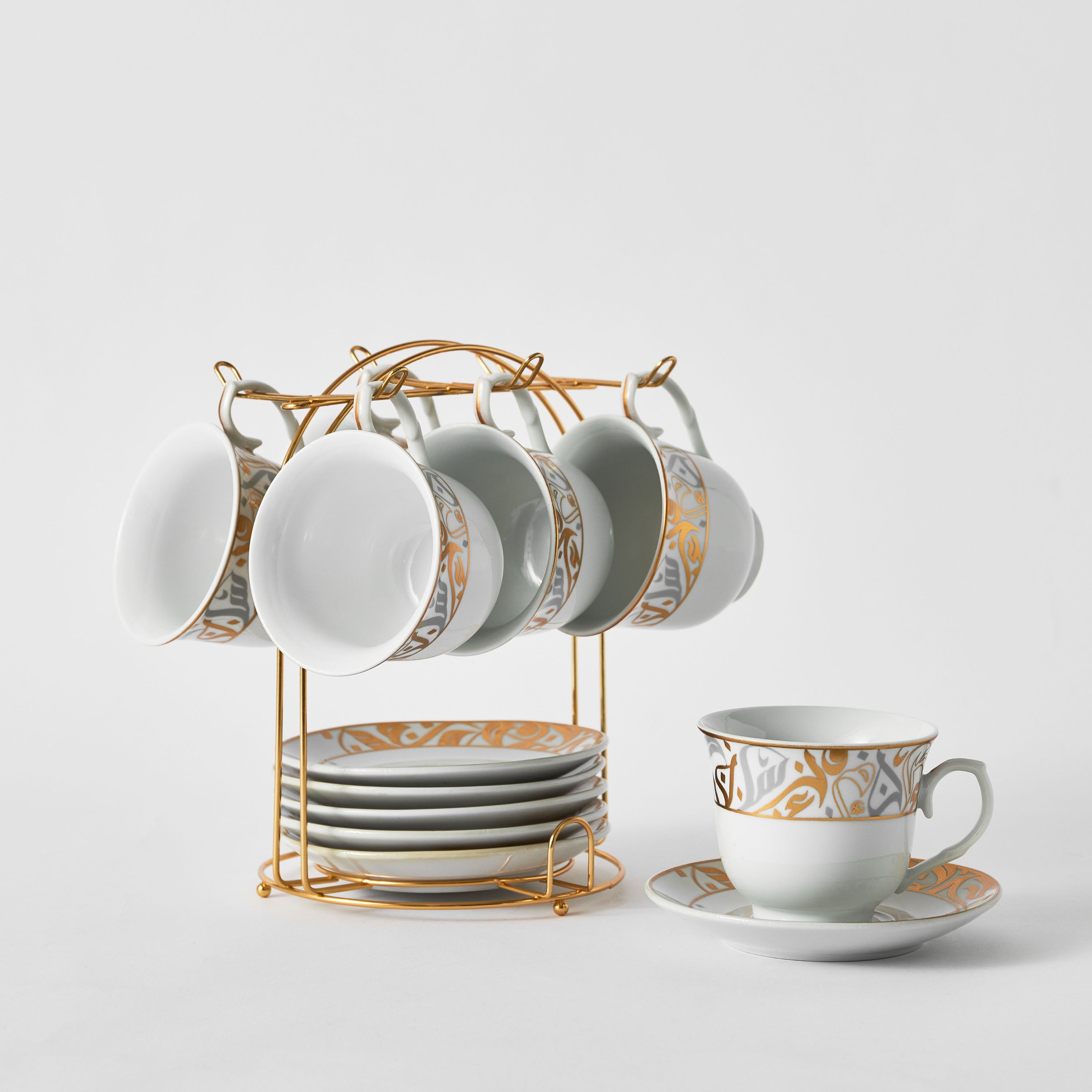 طقم فناجين وصحون مع حامل 13 قطعة من كاليجرافي-hbxhomeware-hbxkitchen-image-6