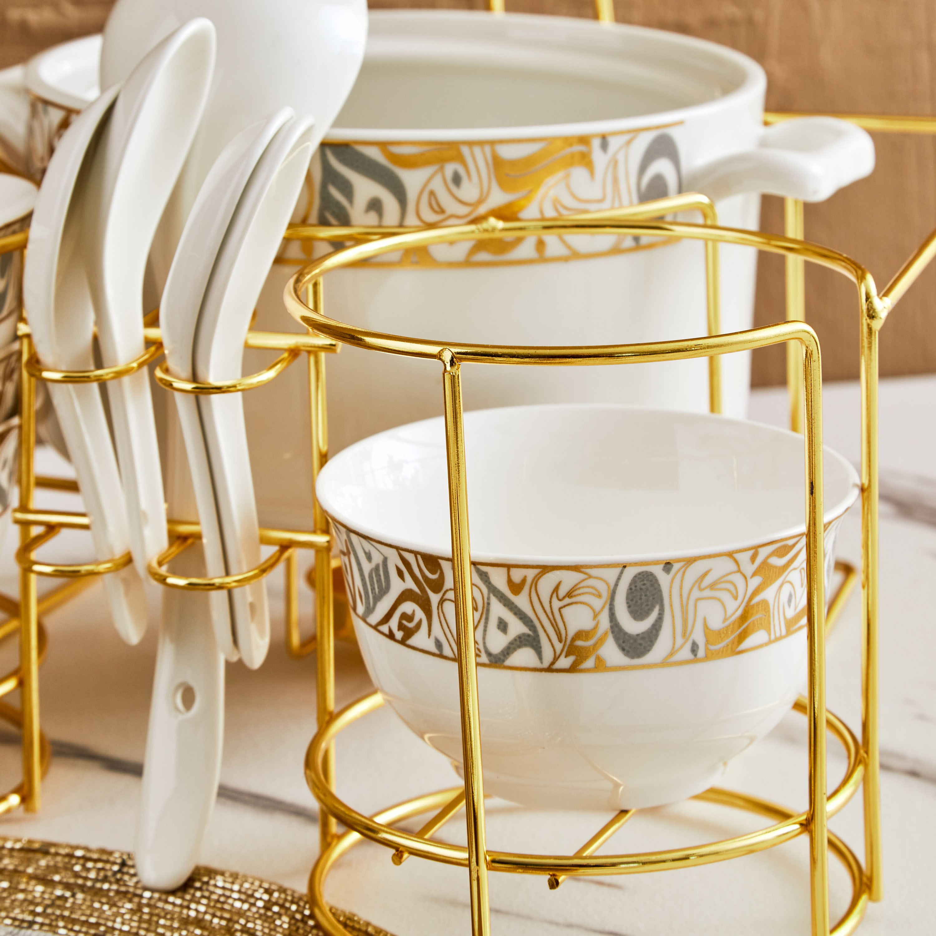 طقم تقديم شوربة مع حامل 15 قطعة من كاليجرافي-hbxdecorandfurnishings-tabletop-serveware-image-2