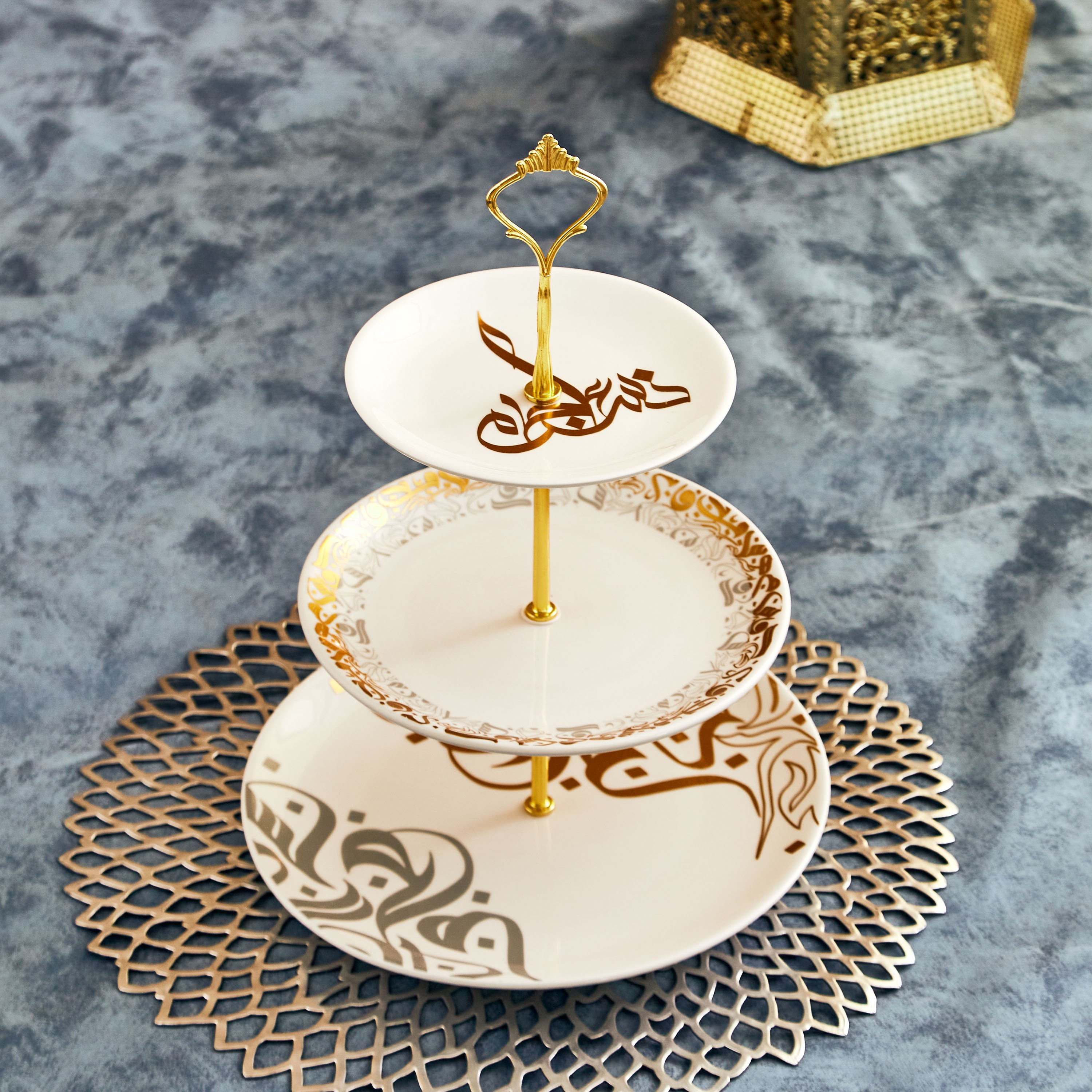 Calligraphy 3-Tier Serving Platter-hbxdecorandfurnishings-tabletop-serveware-image-1