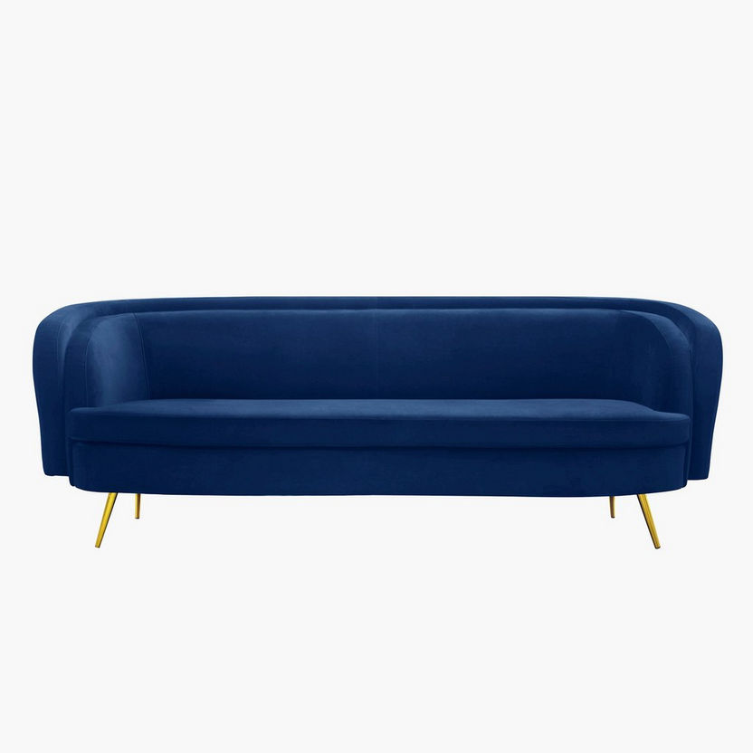 Botega 3-Seater Velvet Sofa-Sofas-image-1