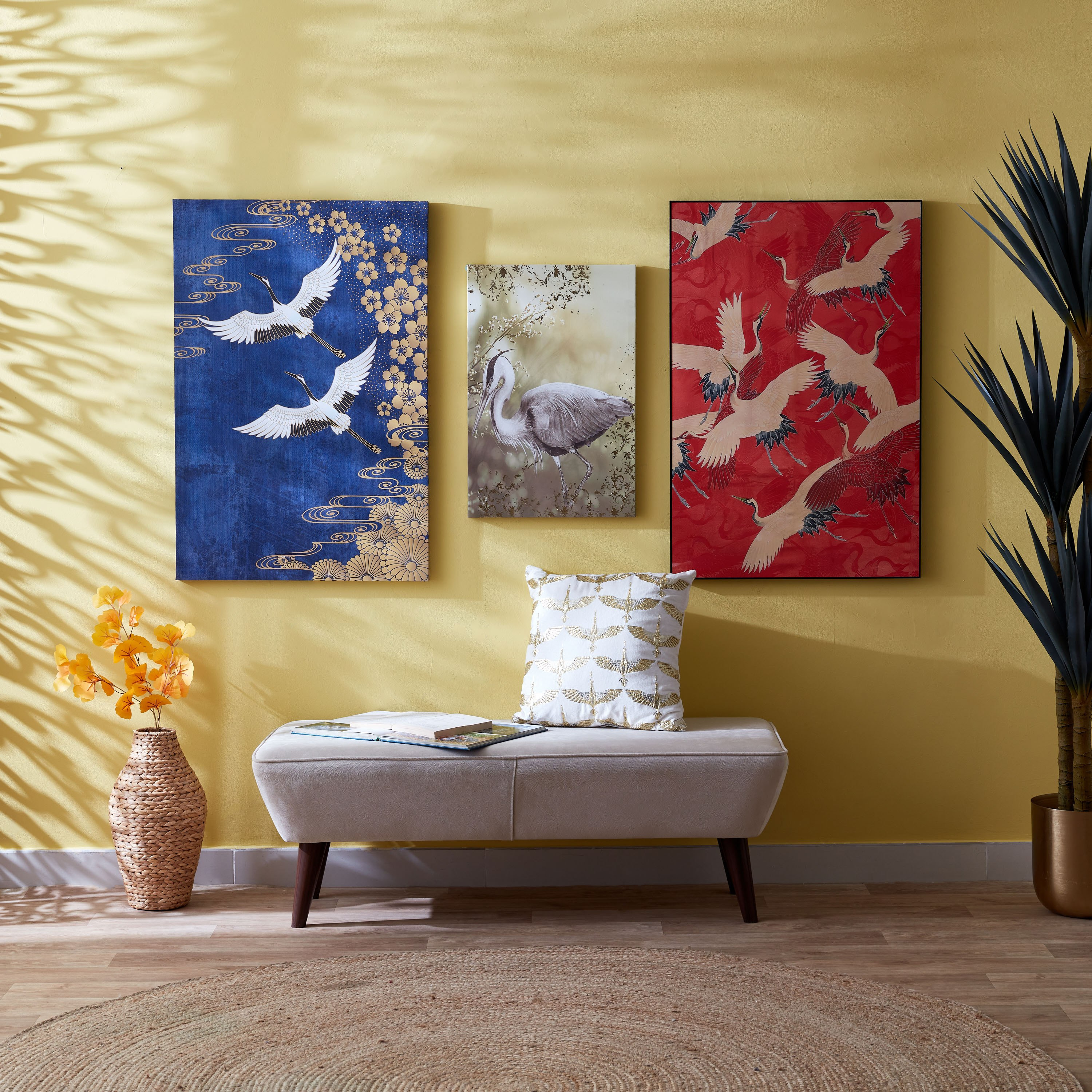 لوحة كانفاس مؤطرة بطبعات طيور من أيبا - 60x3x90 سم-hbxhomeware-hbxdecorandfurnishings-image-4
