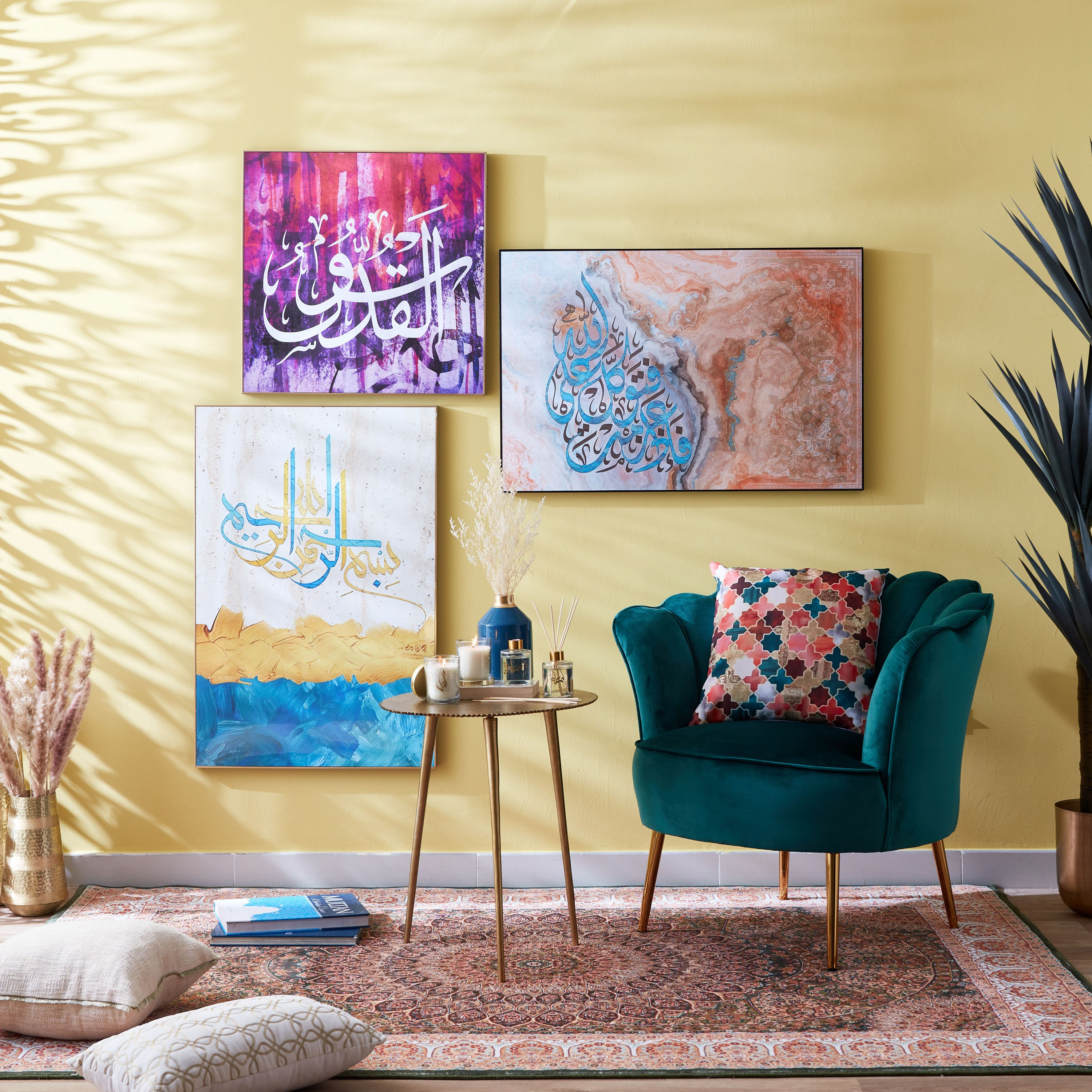 Calligraphy Glossy Framed Picture with Merged Background - 90x3x60 cm-hbxhomeware-hbxdecorandfurnishings-image-4