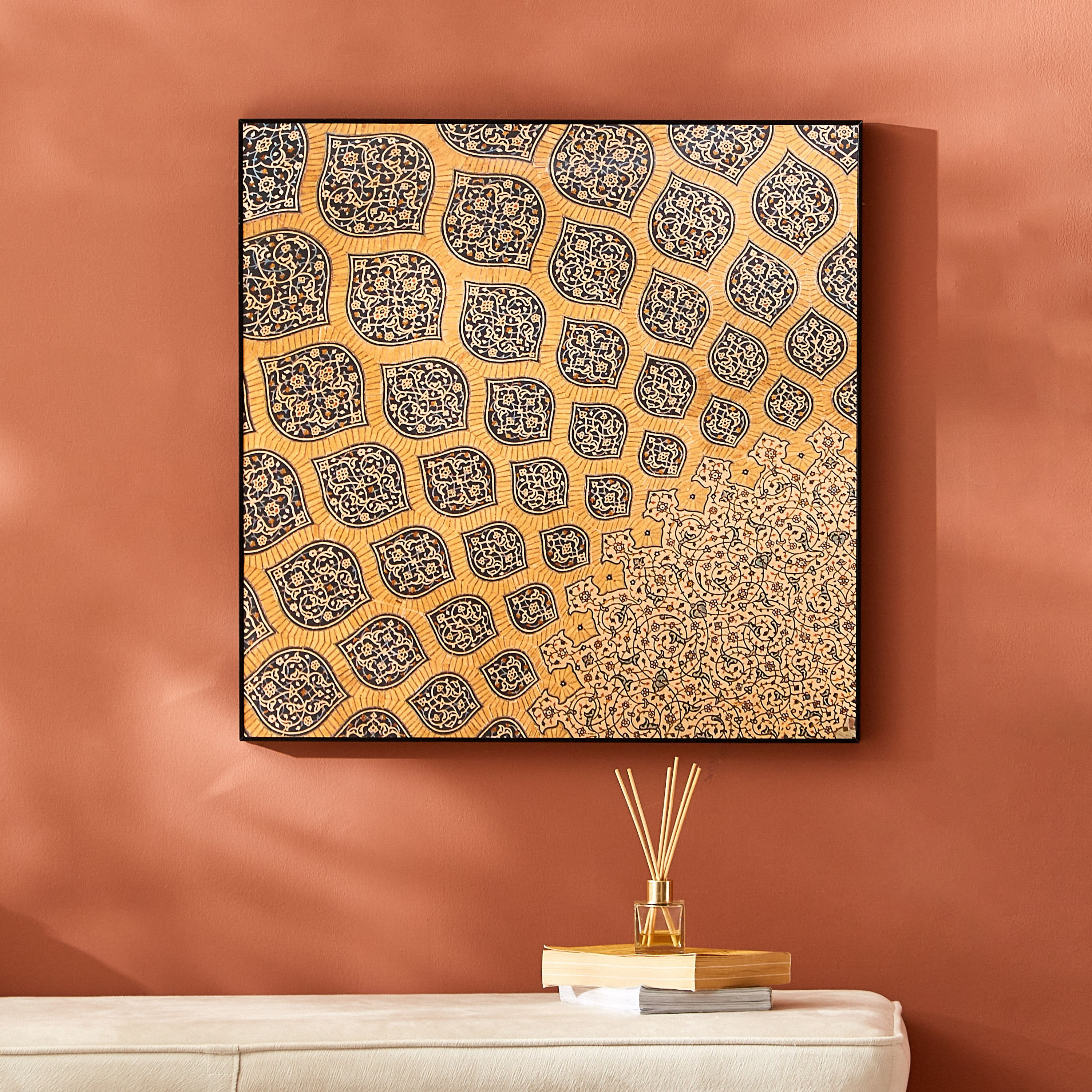 لوحة مؤطرة بتصميم أرابيسك من أمارا - 60x3x60 سم-PROMO_HB_AE_B1G1_250925-image-1