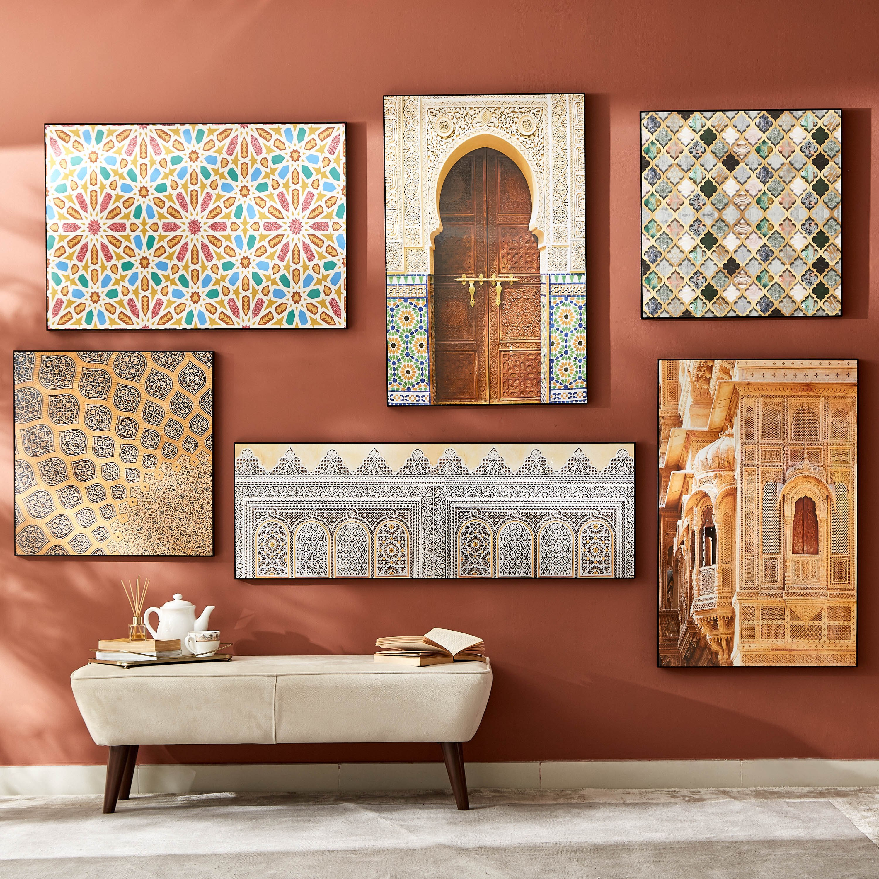 لوحة مؤطرة بتصميم أرابيسك من أمارا - 60x3x60 سم-PROMO_HB_AE_B1G1_250925-image-5