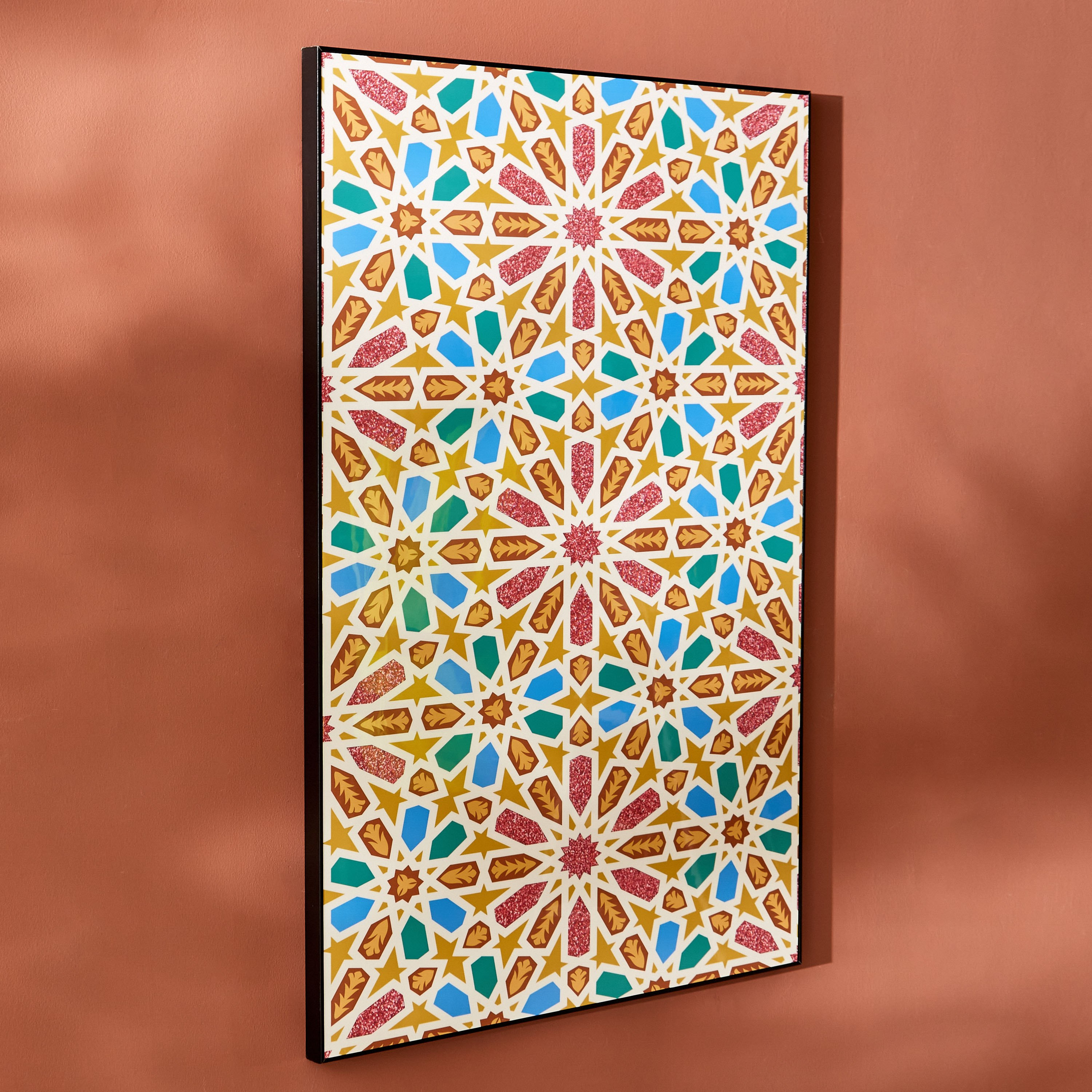 لوحة مؤطرة بتصميم أرابيسك كاليدوسكوب من أمارا - 90x3x60 سم-hbxhomeware-hbxdecorandfurnishings-image-2