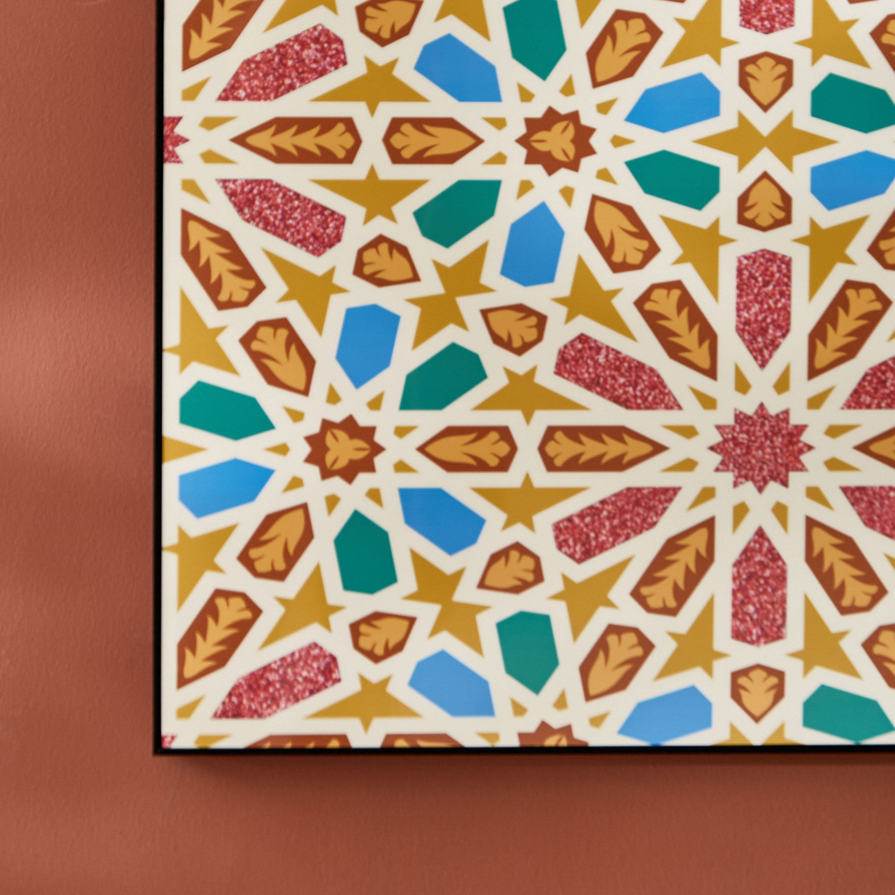 لوحة مؤطرة بتصميم أرابيسك كاليدوسكوب من أمارا - 90x3x60 سم-hbxhomeware-hbxdecorandfurnishings-image-3