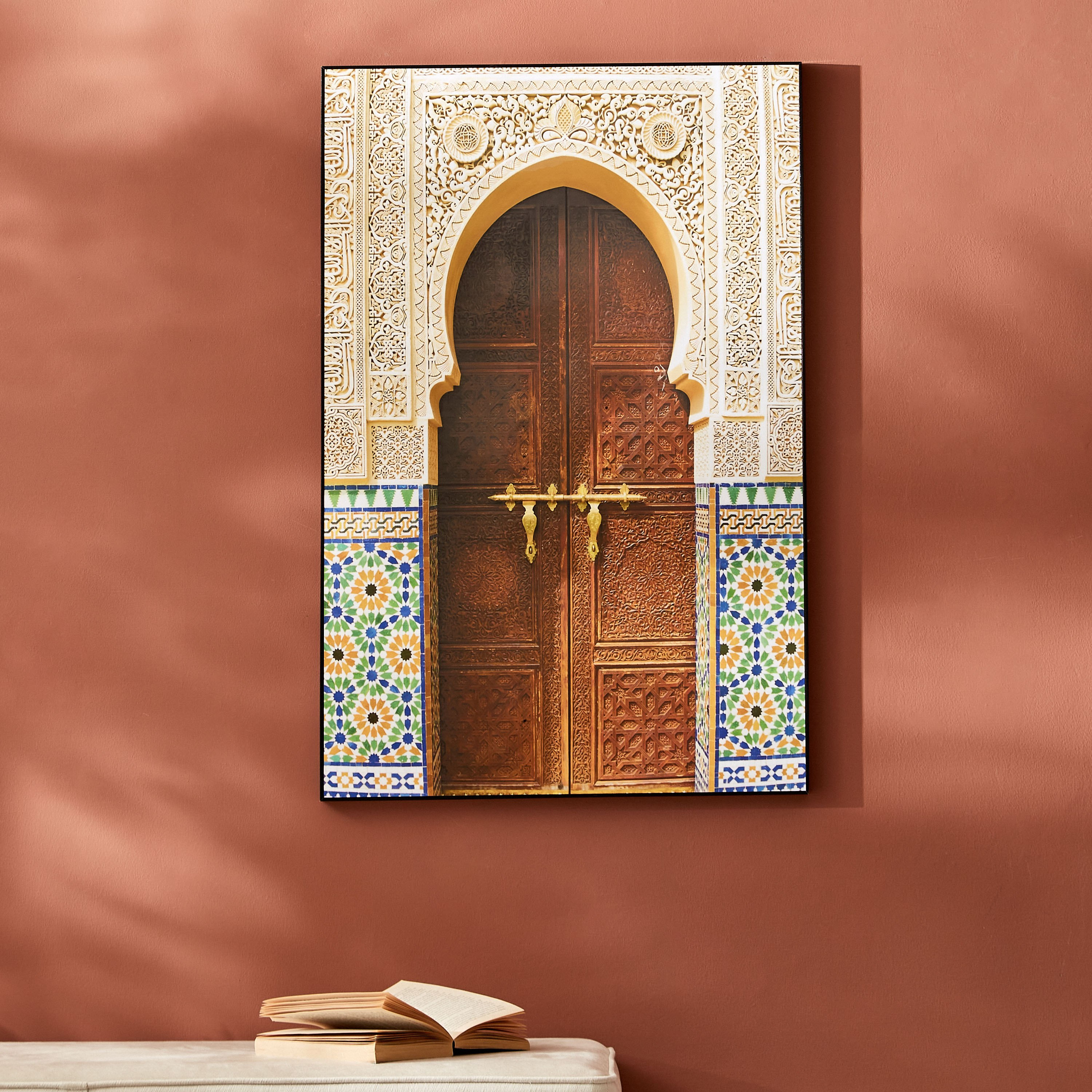 لوحة مؤطرة بتصميم باب بقفل من أمارا - 60x3x90 سم-PROMO_HB_AE_B1G1_250925-image-1