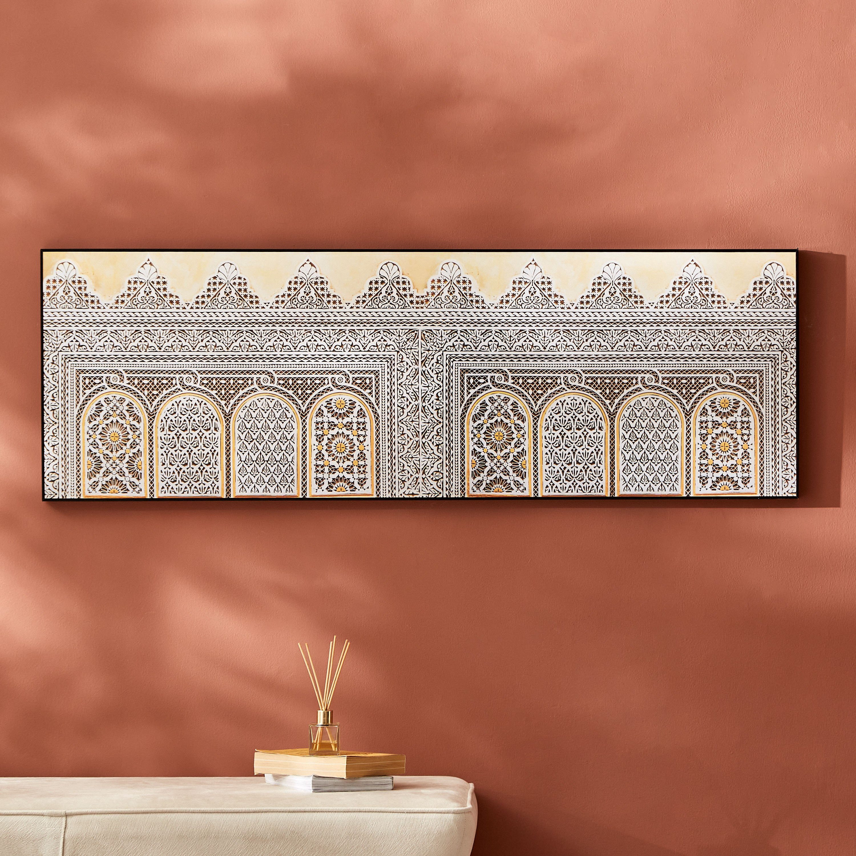 لوحة مؤطرة بتصميم أبواب قصر من أمارا - 120x3x40 سم-PROMO_HB_AE_B1G1_250925-image-1