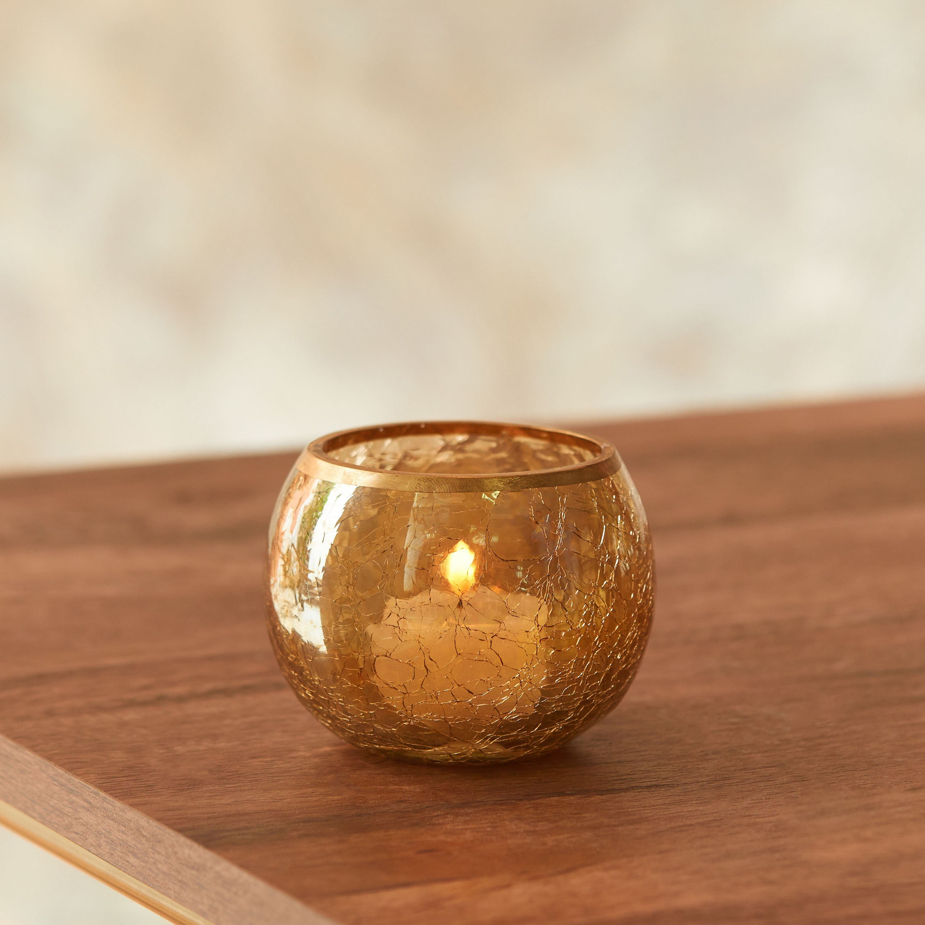 حامل شموع صغيرة زجاج متقطع من جولنار - 7x7x8 سم-hbxlivingroom-decorandaccessories-candleholders-image-1