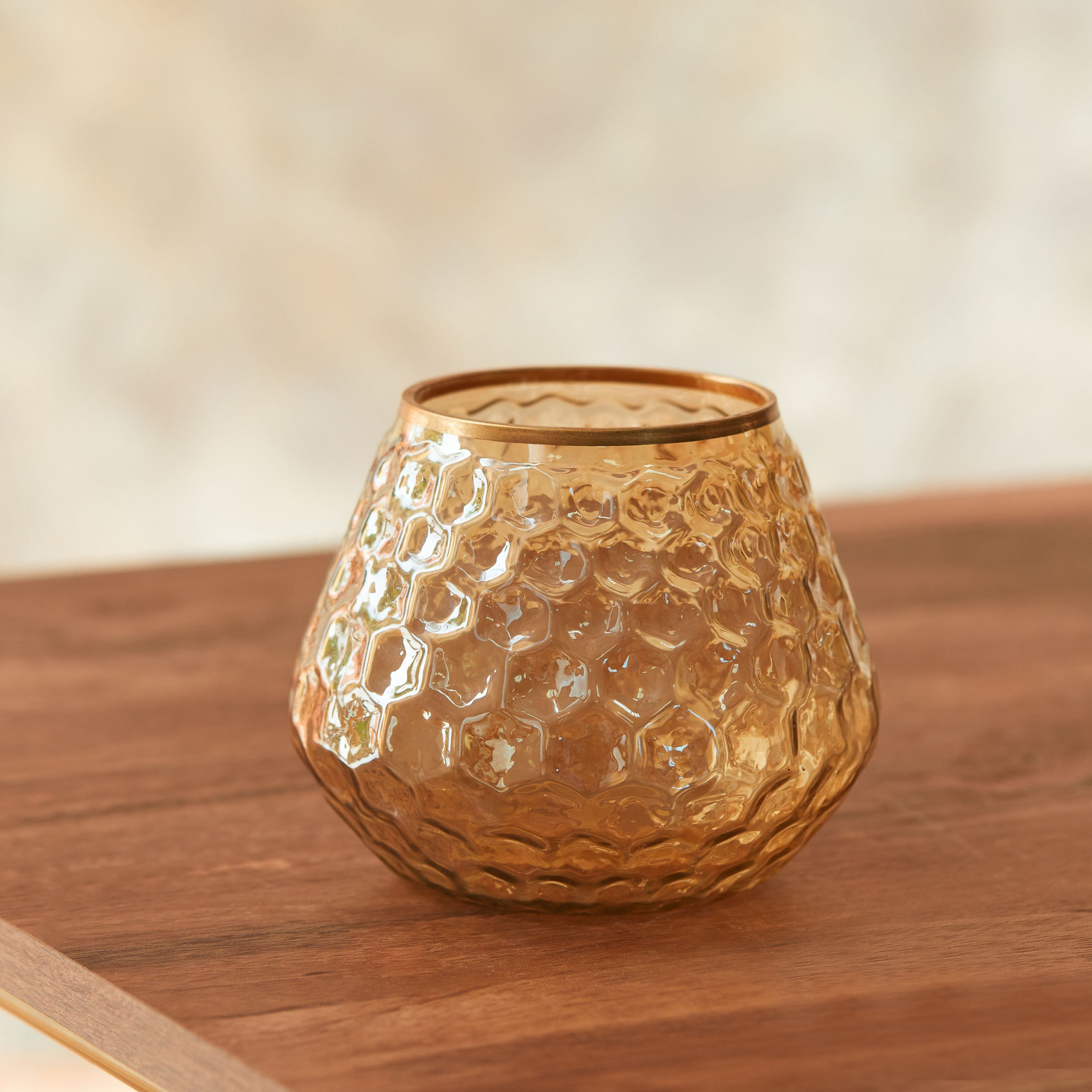 حامل شموع زجاج مضلع من جولنار - 10×10×12 سم-hbxlivingroom-decorandaccessories-candleholders-image-2