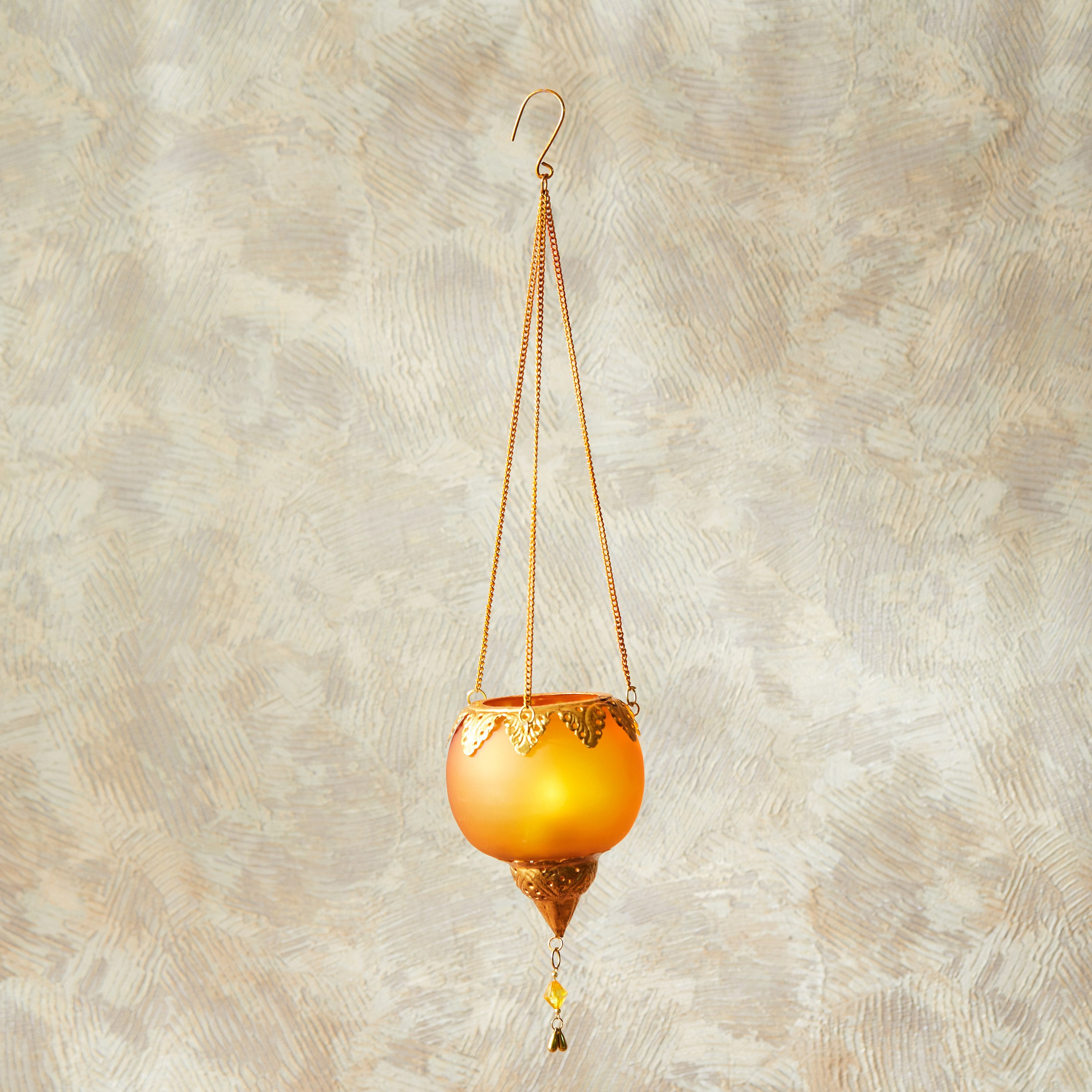 حامل شموع زجاج معلق بشكل قطرة من جولنار - 18x18x23 سم-hbxlivingroom-decorandaccessories-candleholders-image-1