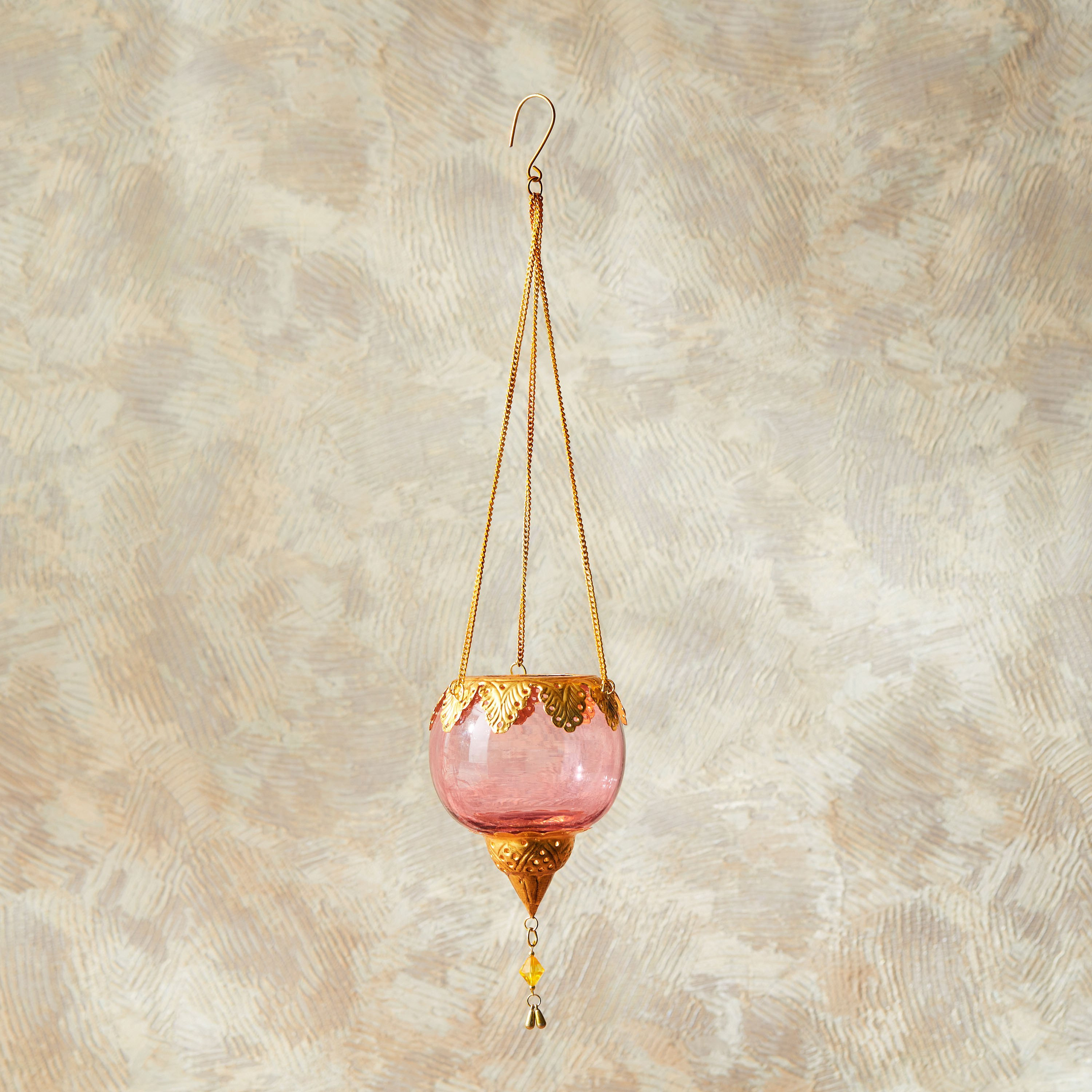 حامل شموع زجاج معلق بشكل قطرة من جولنار - 18x18x23 سم-hbxlivingroom-decorandaccessories-candleholders-image-2