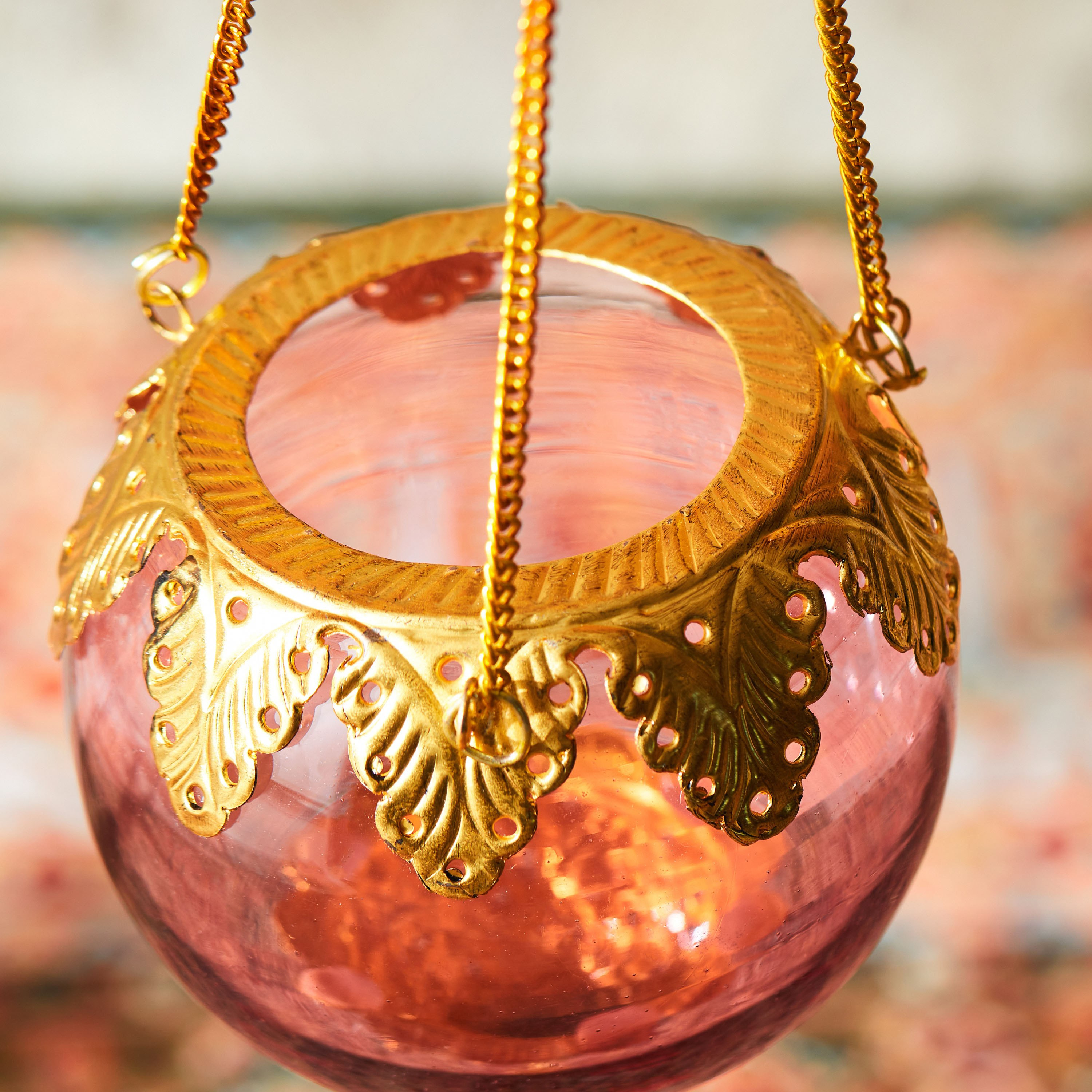 حامل شموع زجاج معلق بشكل قطرة من جولنار - 18x18x23 سم-hbxlivingroom-decorandaccessories-candleholders-image-5