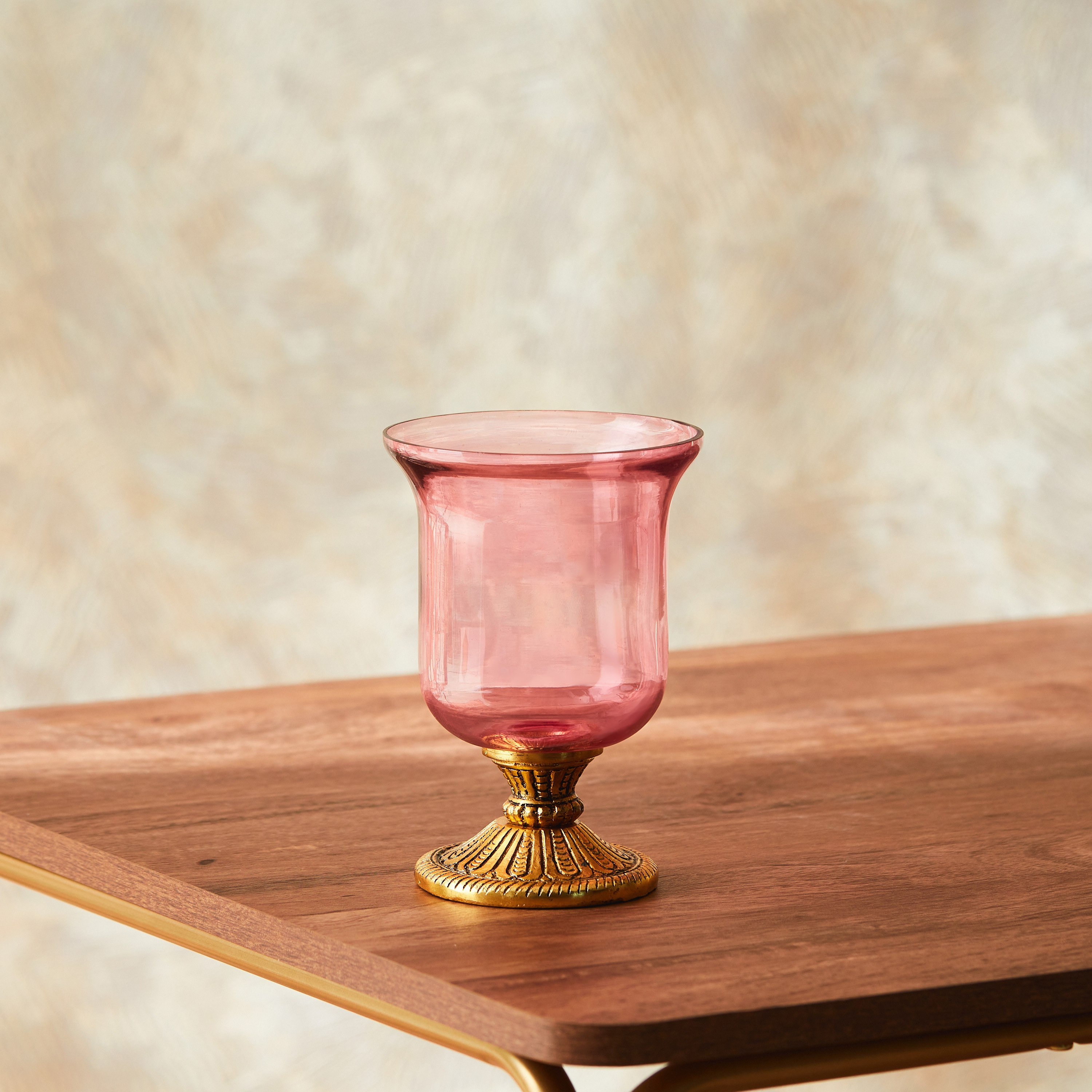 حامل شموع زجاج بقاعدة من جولنار - 12x12x20 سم-hbxlivingroom-decorandaccessories-candleholders-image-2