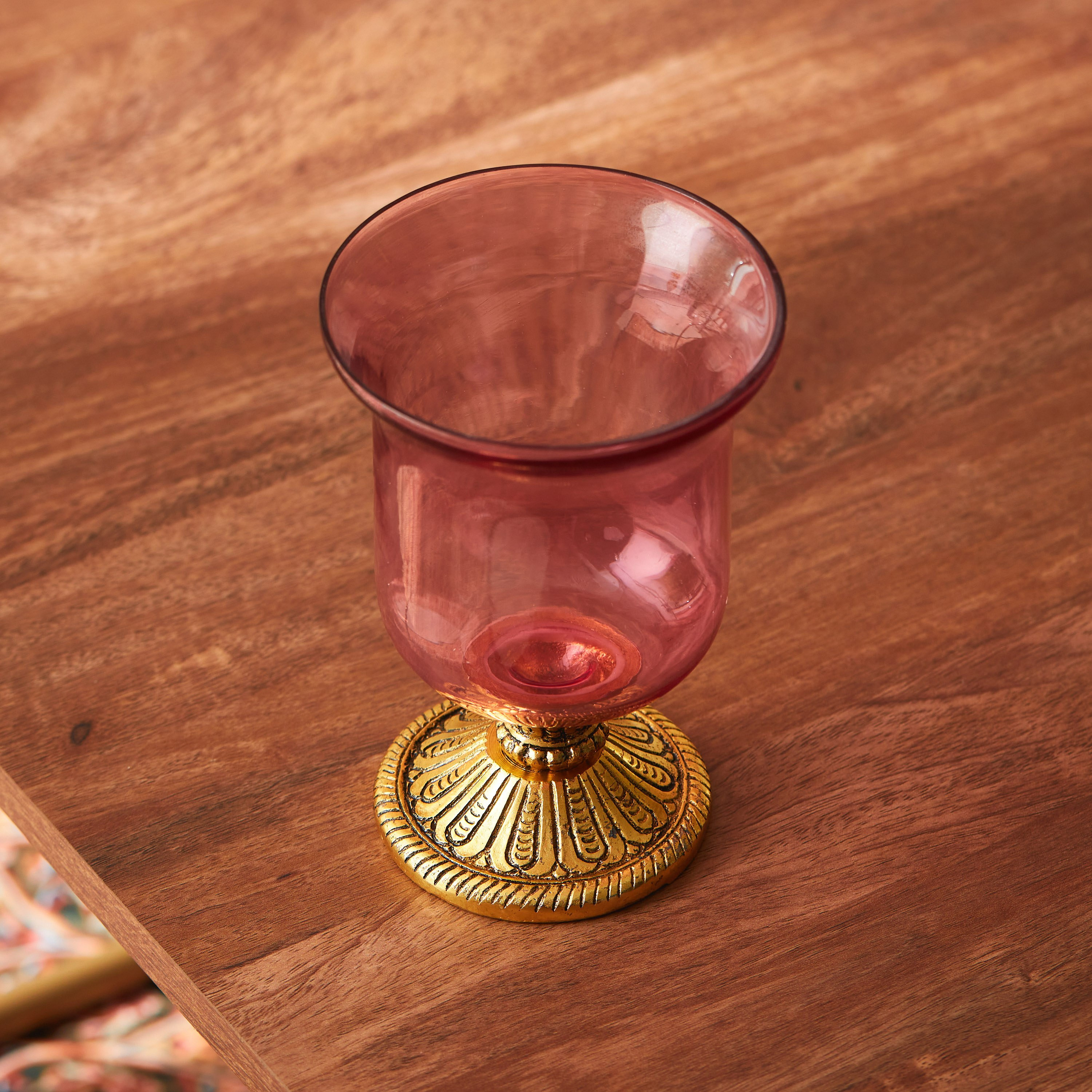 حامل شموع زجاج بقاعدة من جولنار - 12x12x20 سم-hbxlivingroom-decorandaccessories-candleholders-image-3