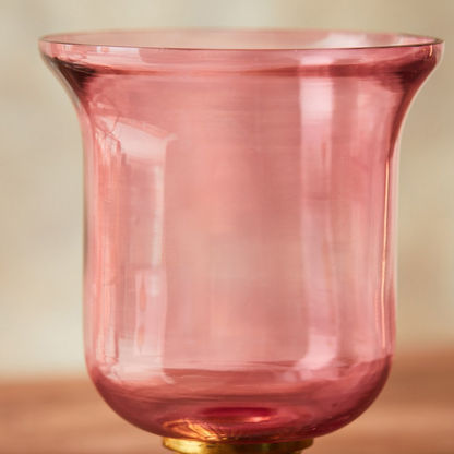Gulnar Glass Candleholder with Stand - 12x12x20 cms