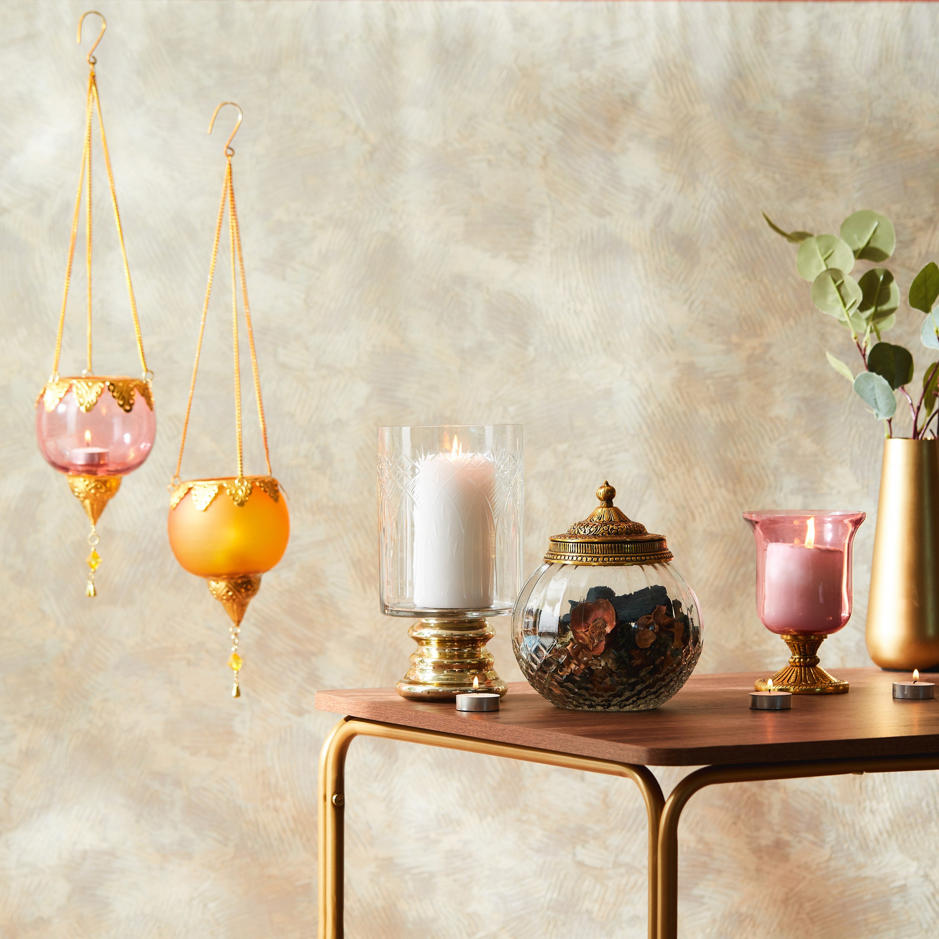 حامل شموع زجاج بقاعدة من جولنار - 12x12x20 سم-hbxlivingroom-decorandaccessories-candleholders-image-6