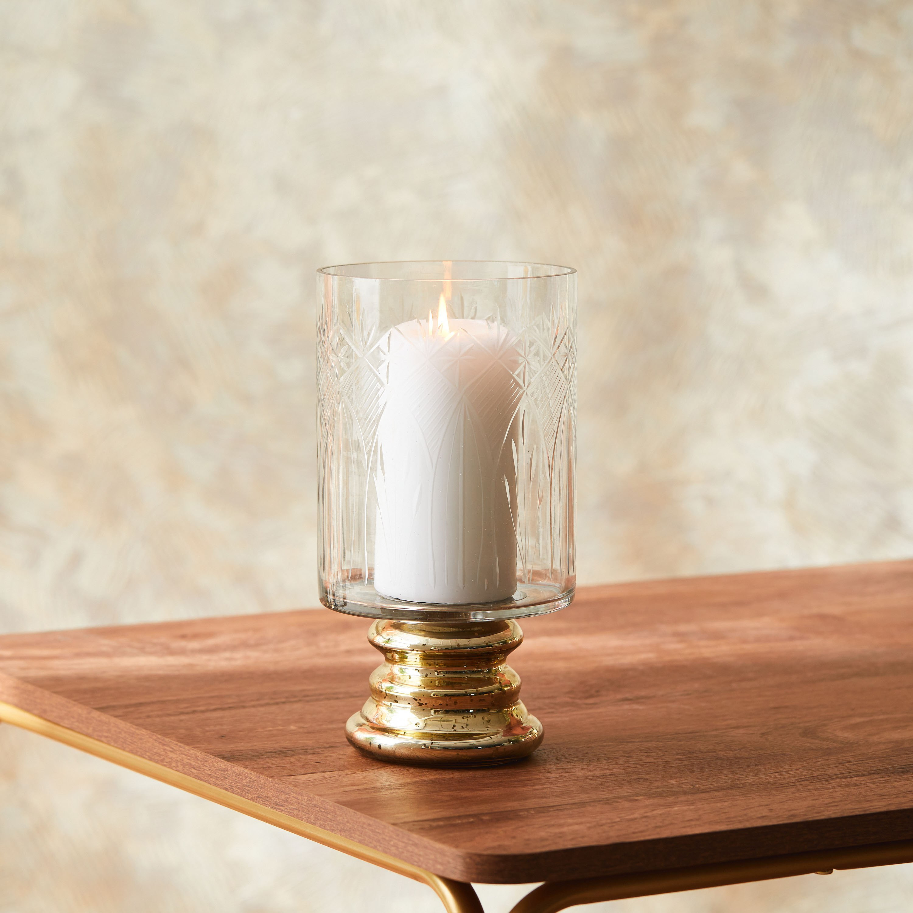 حامل شموع فانوس زجاج من جولنار - 13×13×25 سم-hbxlivingroom-decorandaccessories-candleholders-image-1