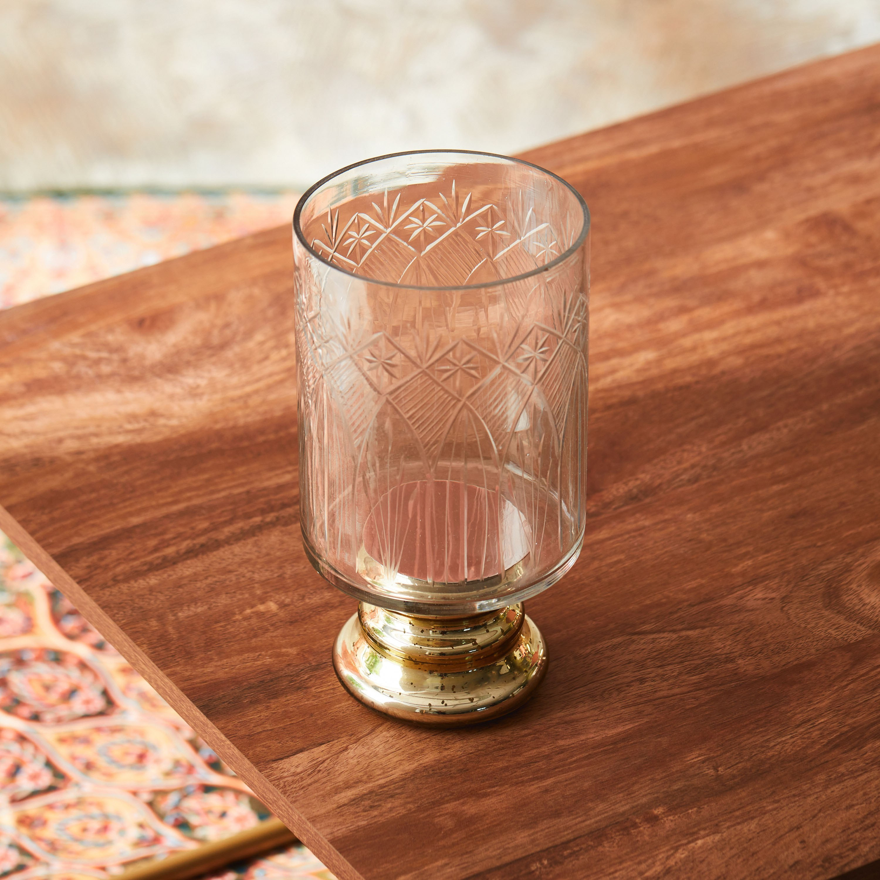 حامل شموع فانوس زجاج من جولنار - 13×13×25 سم-hbxlivingroom-decorandaccessories-candleholders-image-3