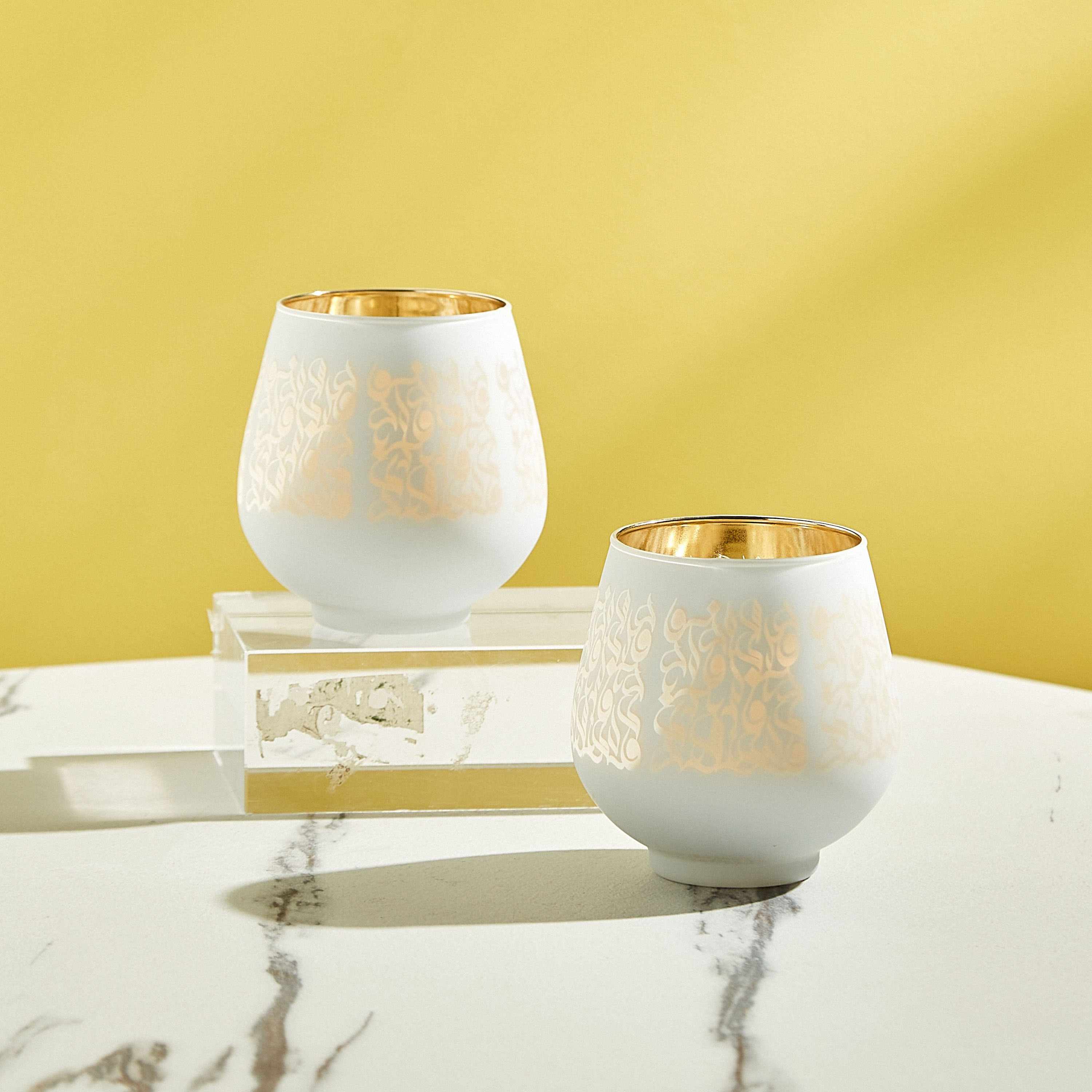 Calligraphy Asher 2-Piece Oval Glass Votive Set - 9.5x9 cm-hbxlivingroom-decorandaccessories-candleholders-image-1