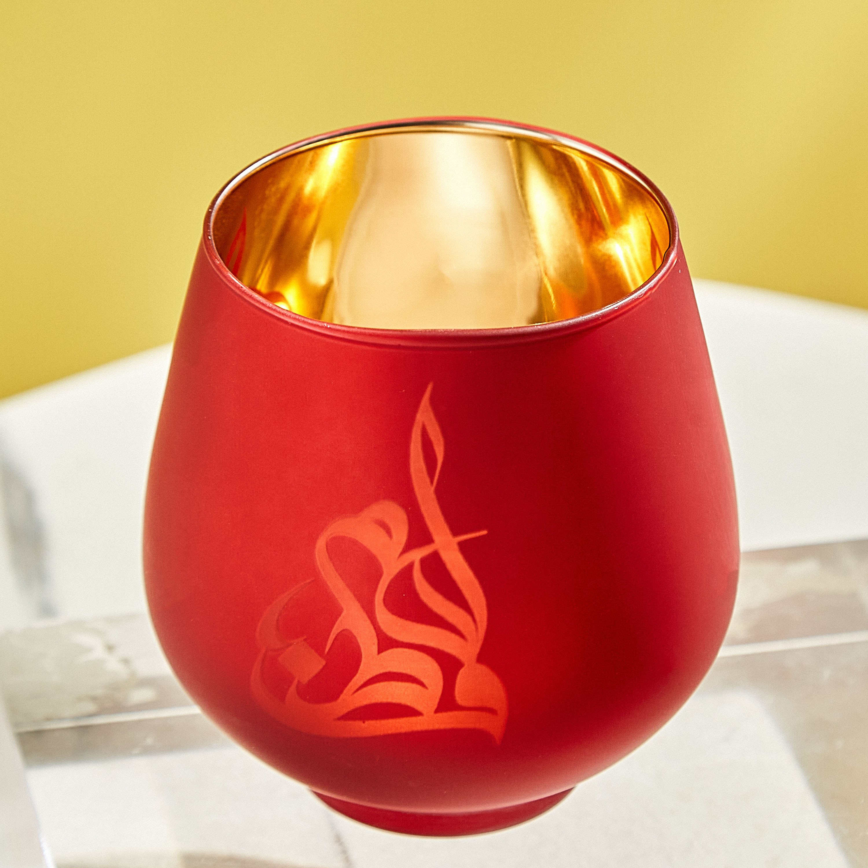 طقم حامل شموع فوتيف زجاجي بتصميم مسجد قطعتين من كاليجرافي آشر - 9.5x9 سم-hbxlivingroom-decorandaccessories-candleholders-image-2