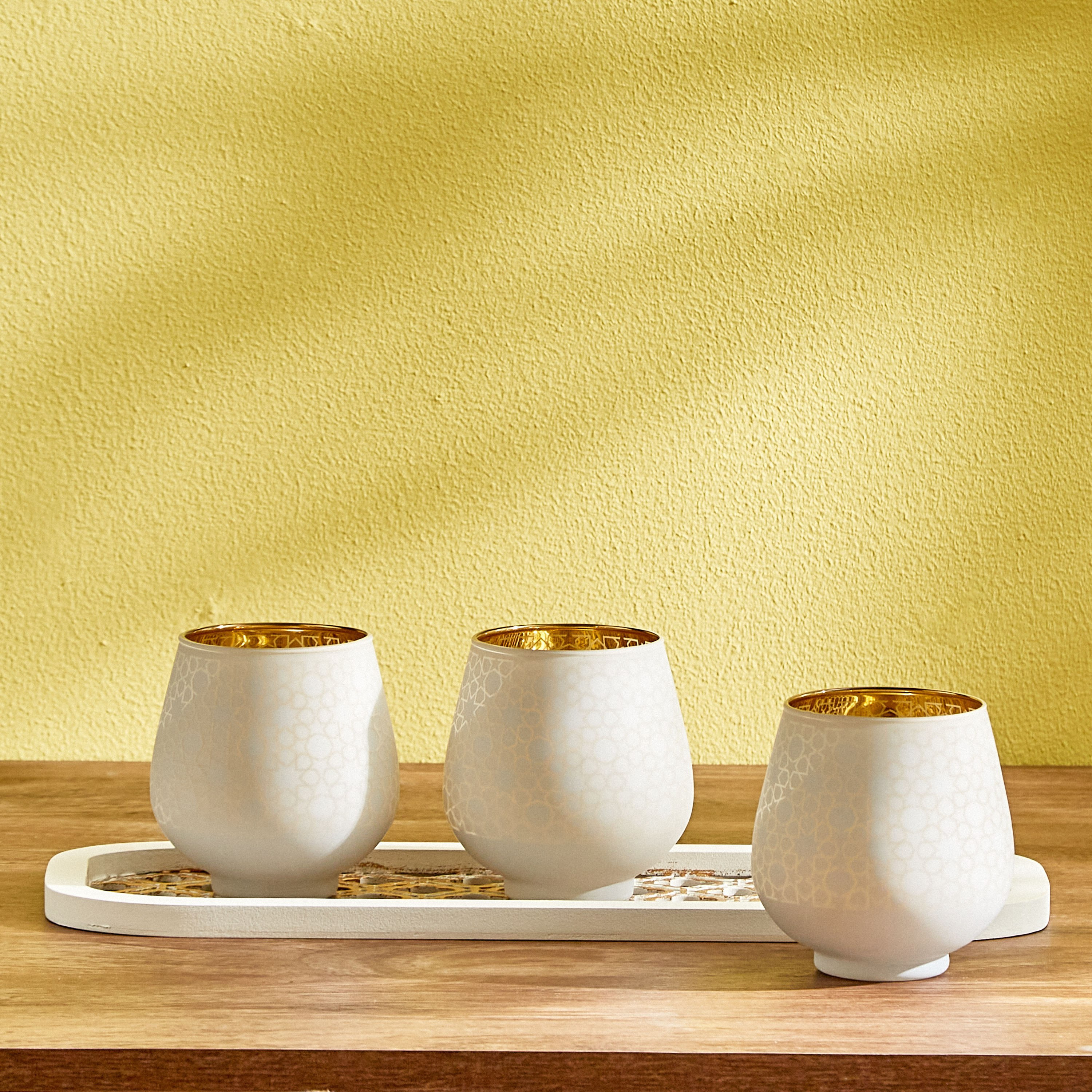 طقم حوامل شموع نذرية زجاجية 4 قطع آشر من أمبريدج - 36x13.5x1.5 سم-hbxlivingroom-decorandaccessories-candleholders-image-1