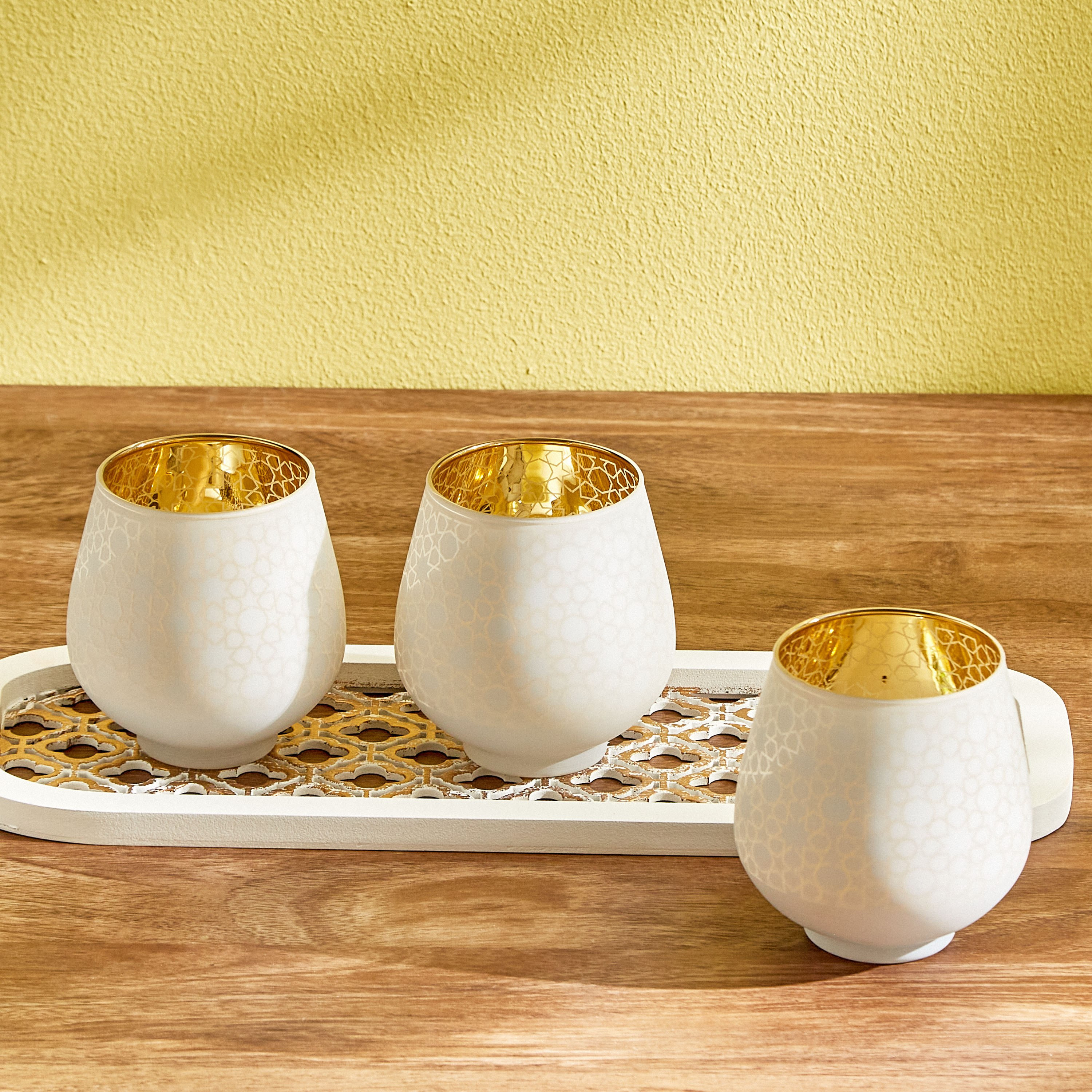 طقم حوامل شموع نذرية زجاجية 4 قطع آشر من أمبريدج - 36x13.5x1.5 سم-hbxlivingroom-decorandaccessories-candleholders-image-3