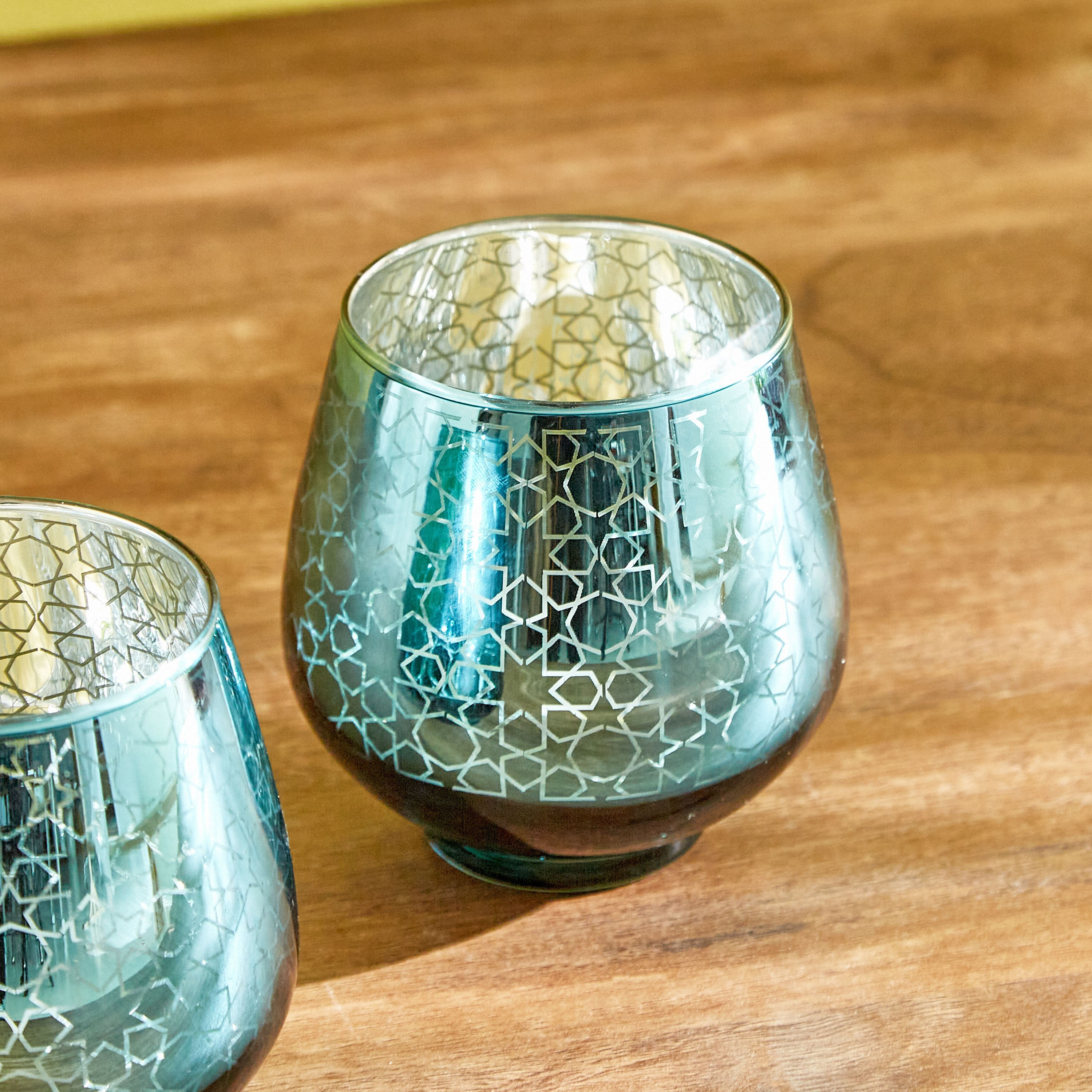 طقم حامل شموع فوتيف بيضاوي زجاجي بتصميم مسجد قطعتين من آمبريدج آشر - 9.5x9 سم-hbxlivingroom-decorandaccessories-candleholders-image-2