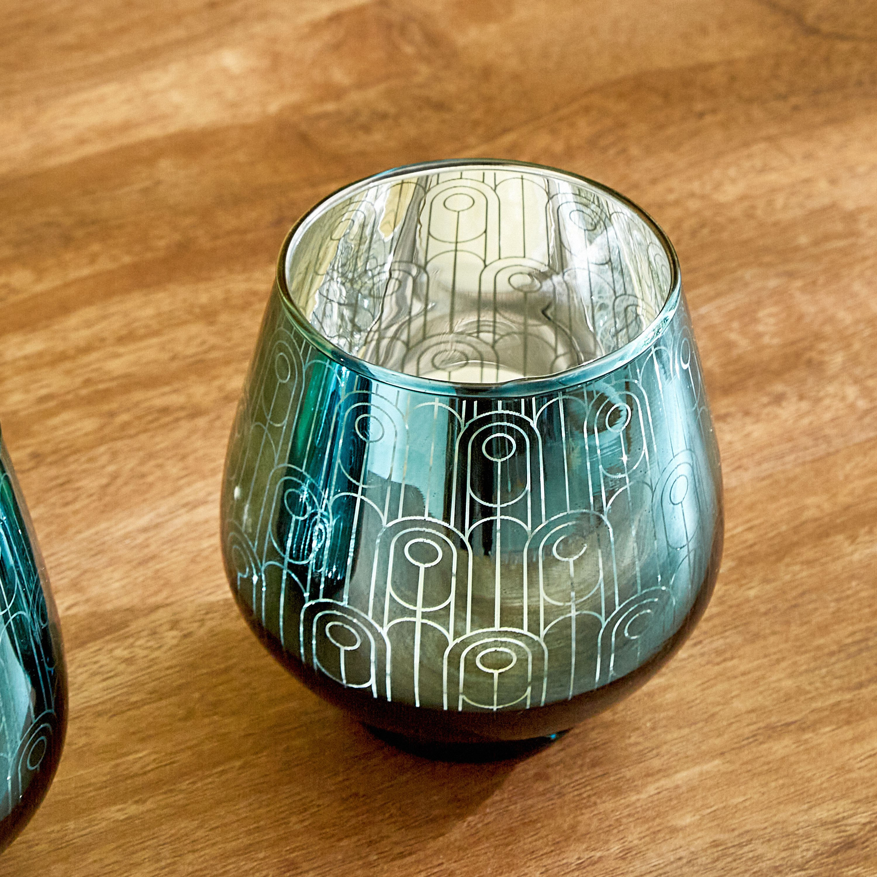 طقم حوامل شموع نذرية بيضاوية قطعتين آشر من أمبريدج - 9.5x9 سم-hbxlivingroom-decorandaccessories-candleholders-image-2