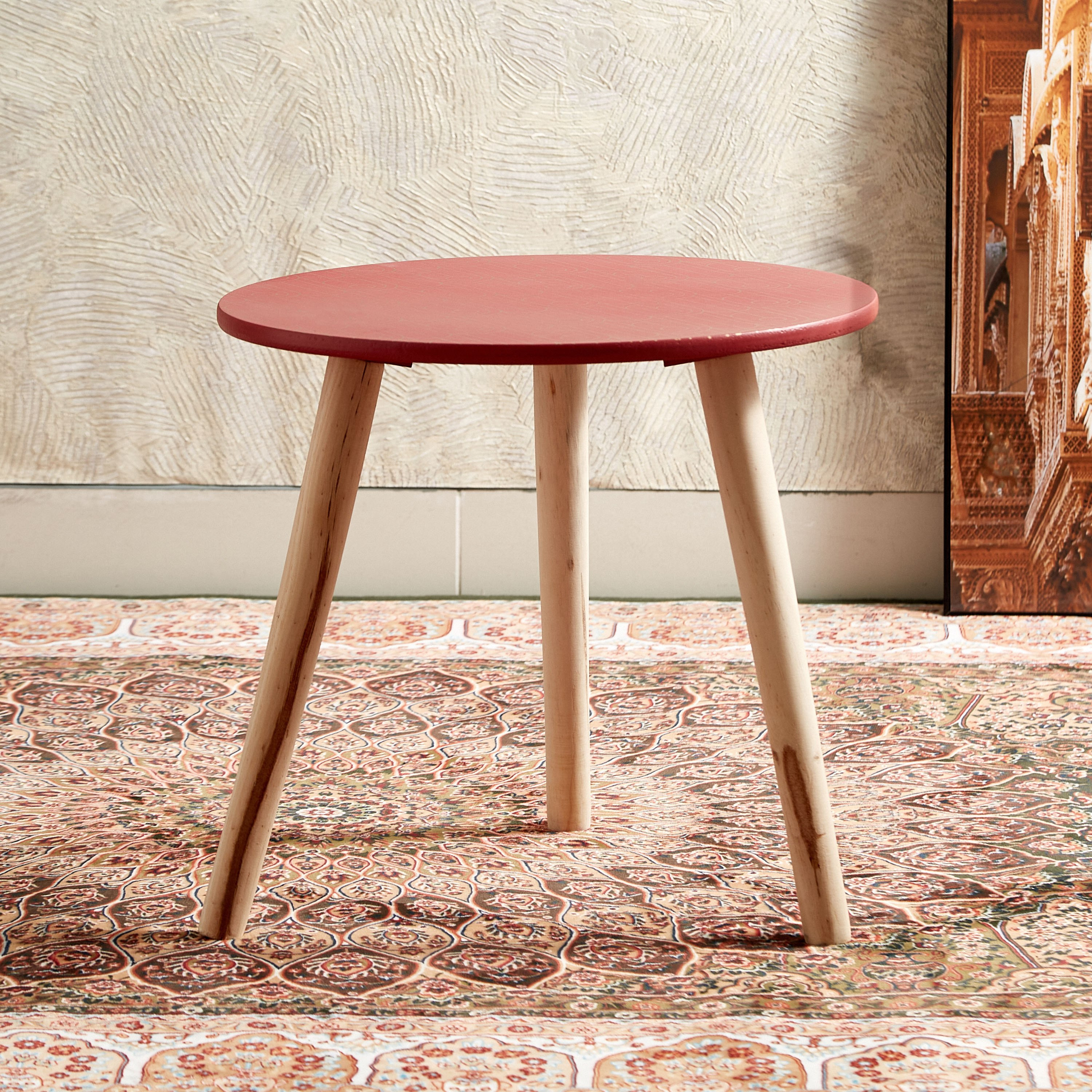 طاولة من ألواح ليفية متوسط الكثافة بطبعات جالي أمبريدج آشر من مشربية - 40x40x43 سم-hbxfurniture-livingroom-endtables-image-1