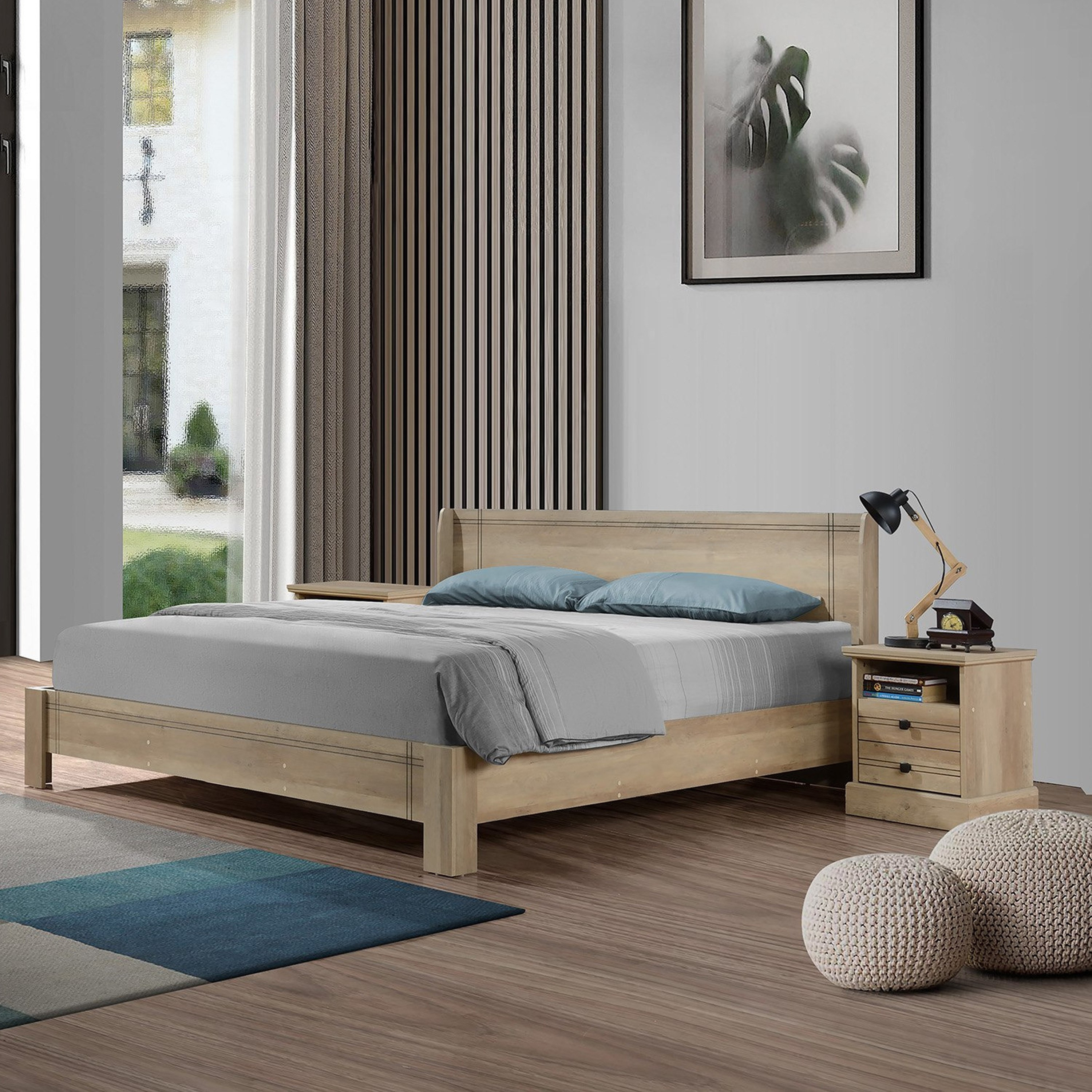 طقم غرفة نوم كينج 3 قطع دون طاولة تزيين ومرآة من بلير - 180x200 سم-hbxbedroom-bedsandbedsets-bedroomsets-king-image-1