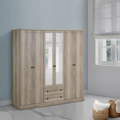 Blair 6-Door Wardrobe with 2-Mirrors and 2-Drawers