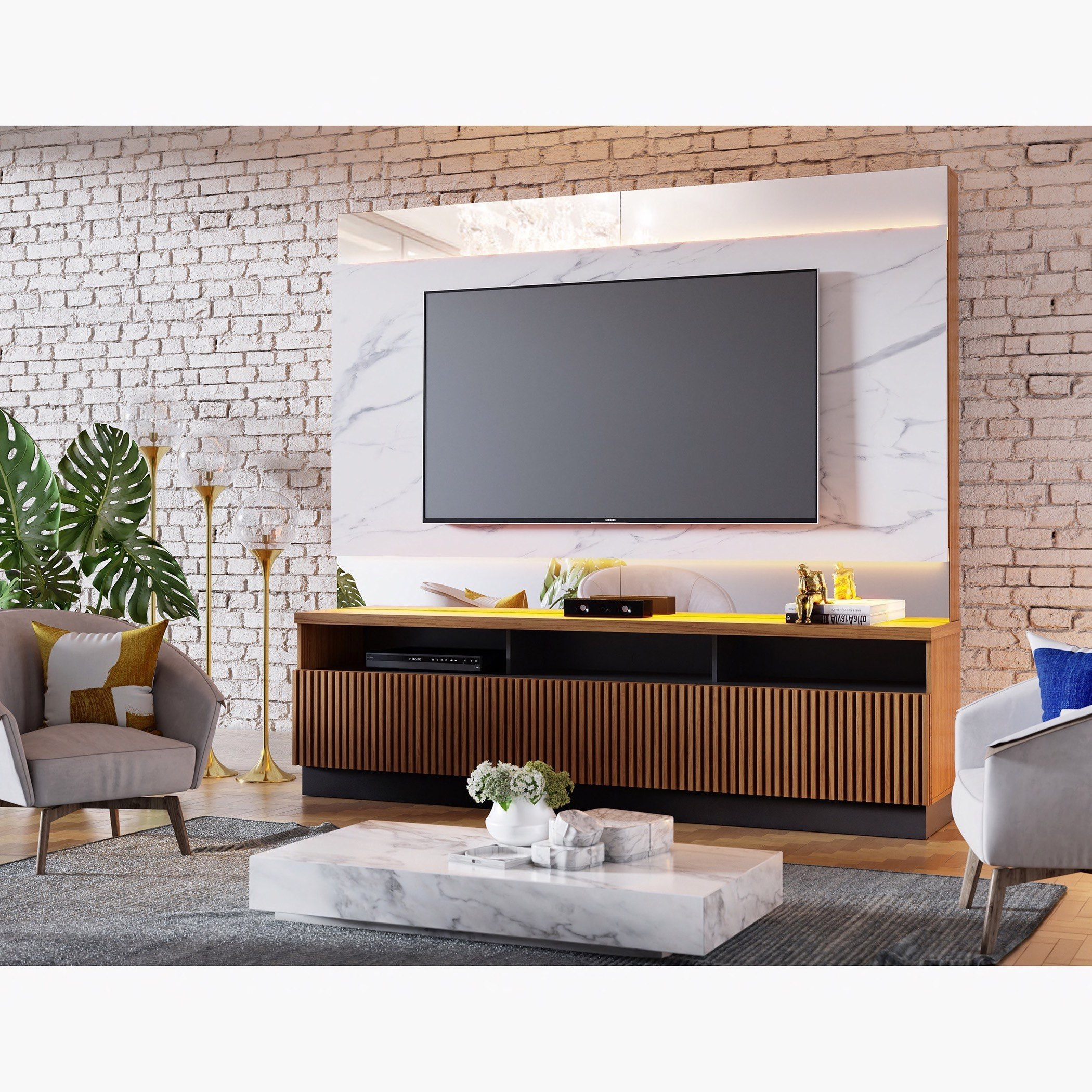 وحدة حائط للأجهزة حتى 70 بوصة من استير-hbxlivingroom-mediaunitsandstorage-wallunits-image-1