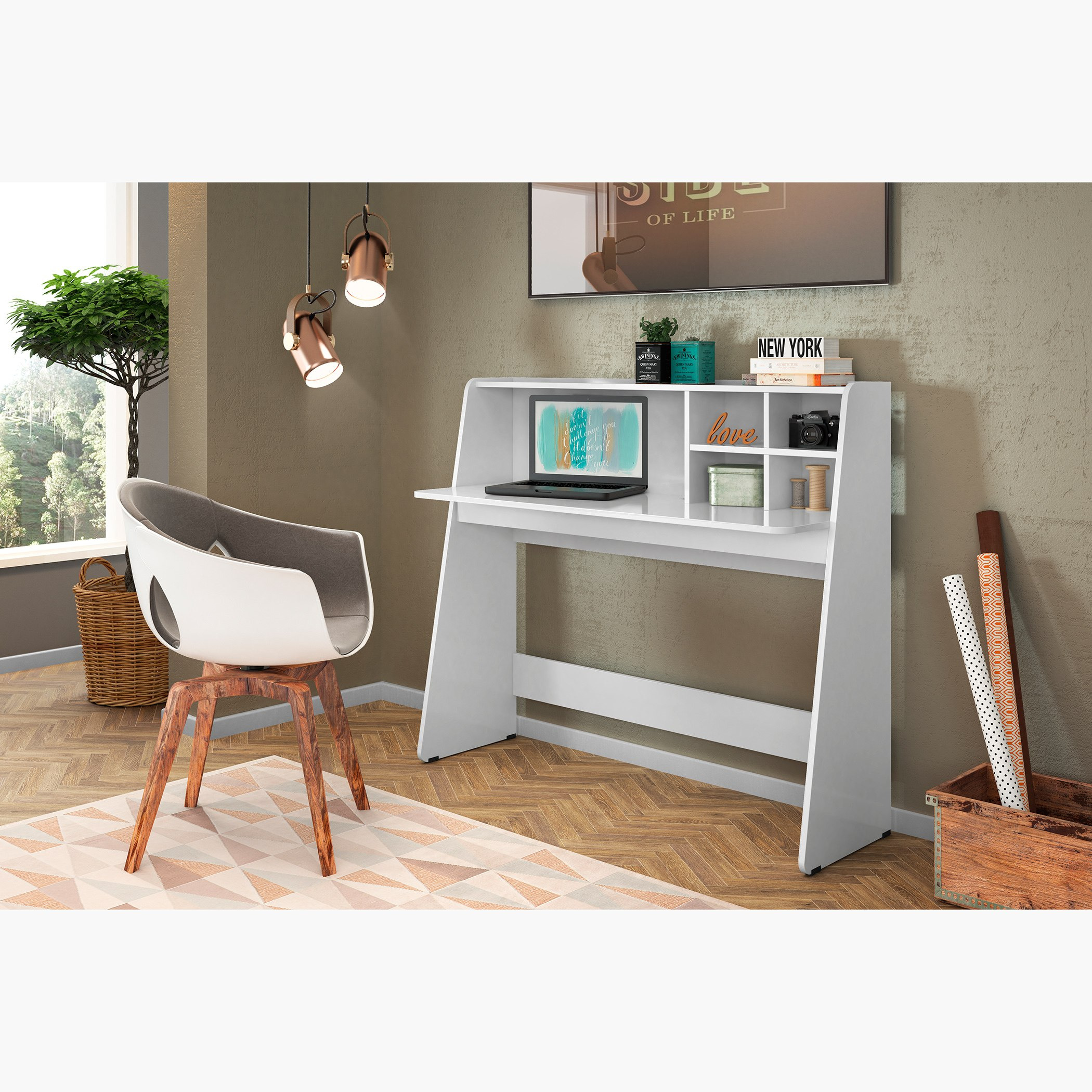 Klara High Gloss Study Desk-hbxfurniture-office-desks-image-1