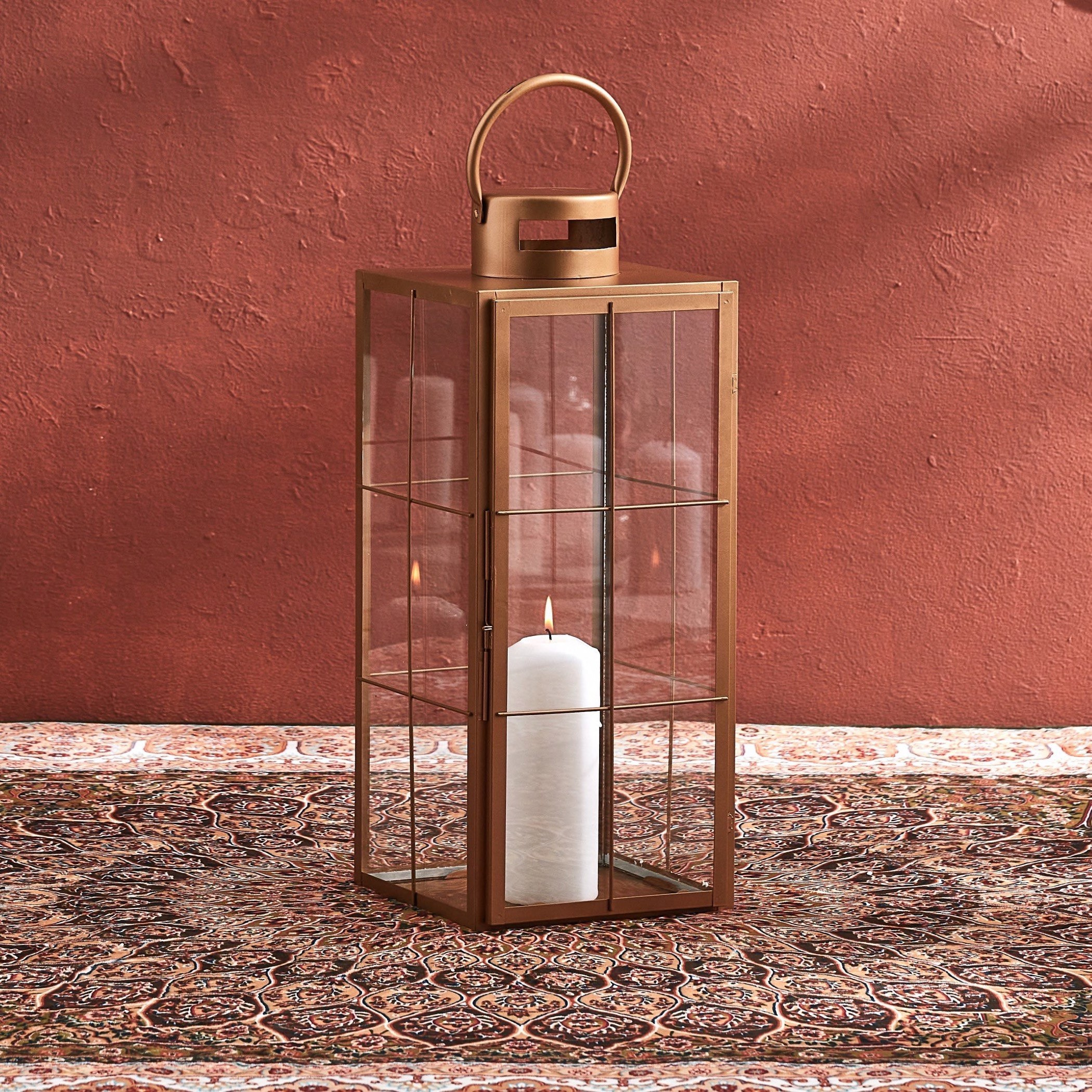 Tahira Metal Block Lantern - 20x20x50 cm-hbxdecorandfurnishings-homeaccessories-lanterns-image-1