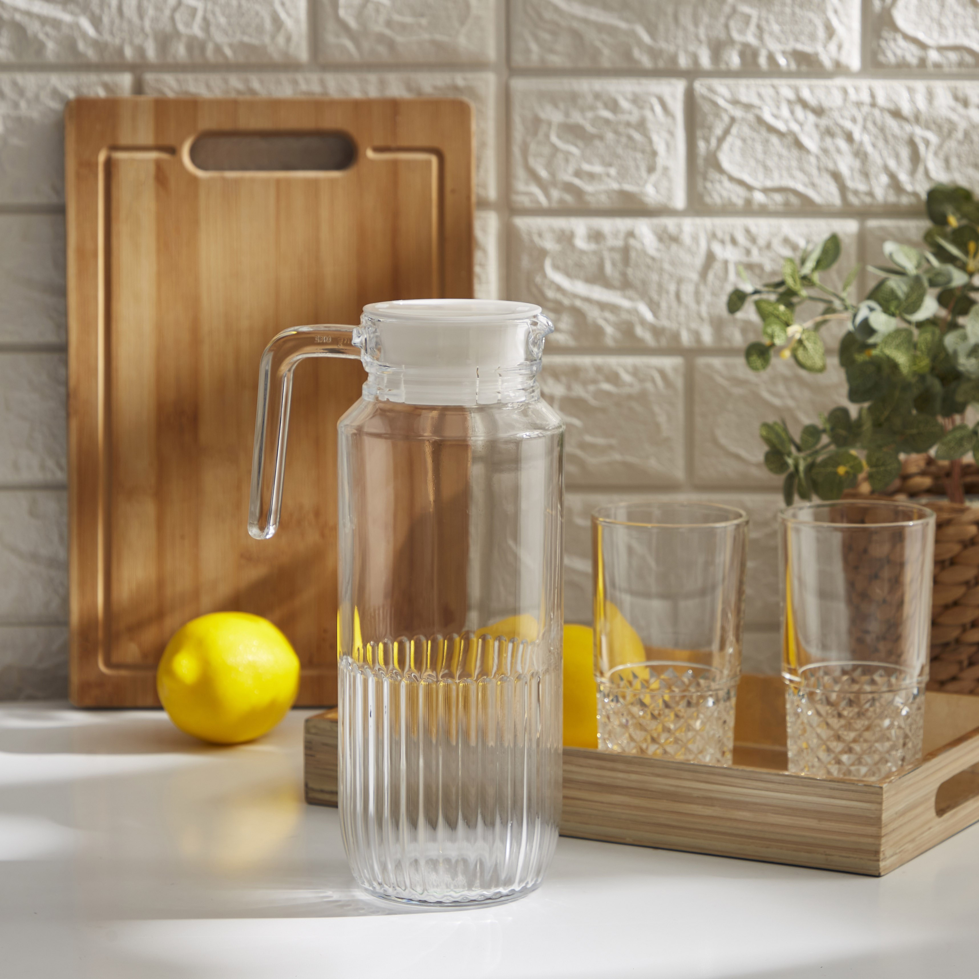 إبريق ثلاجة بغطاء من أتلانتا - 1.3 لتر-hbxhomeware-diningandtabletop-jugs-image-1