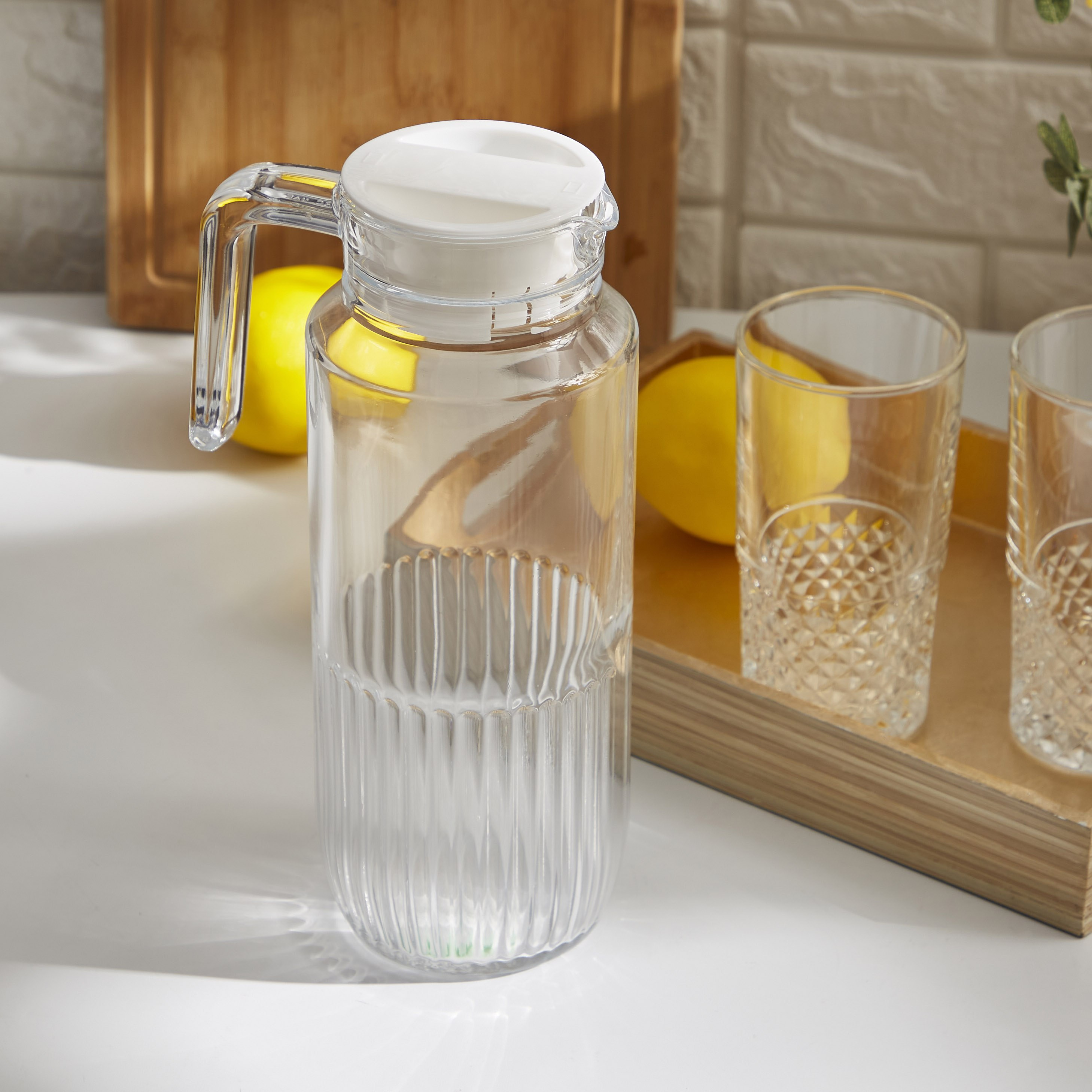 إبريق ثلاجة بغطاء من أتلانتا - 1.3 لتر-hbxhomeware-diningandtabletop-jugs-image-2