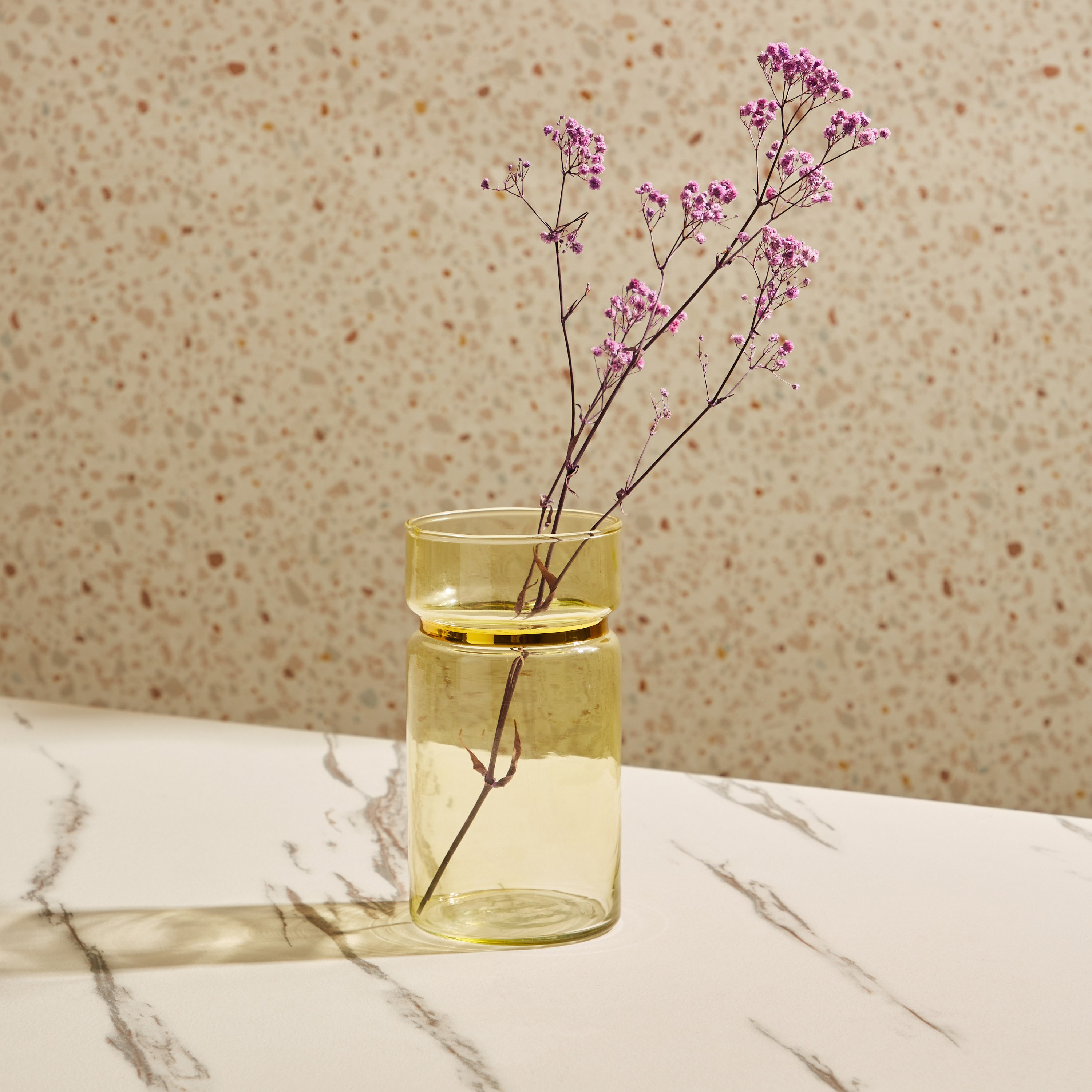 Isla Glass Vase with Gold Neck - 10x19 cm-hbxhomeware-hbxdecorandfurnishings-image-1