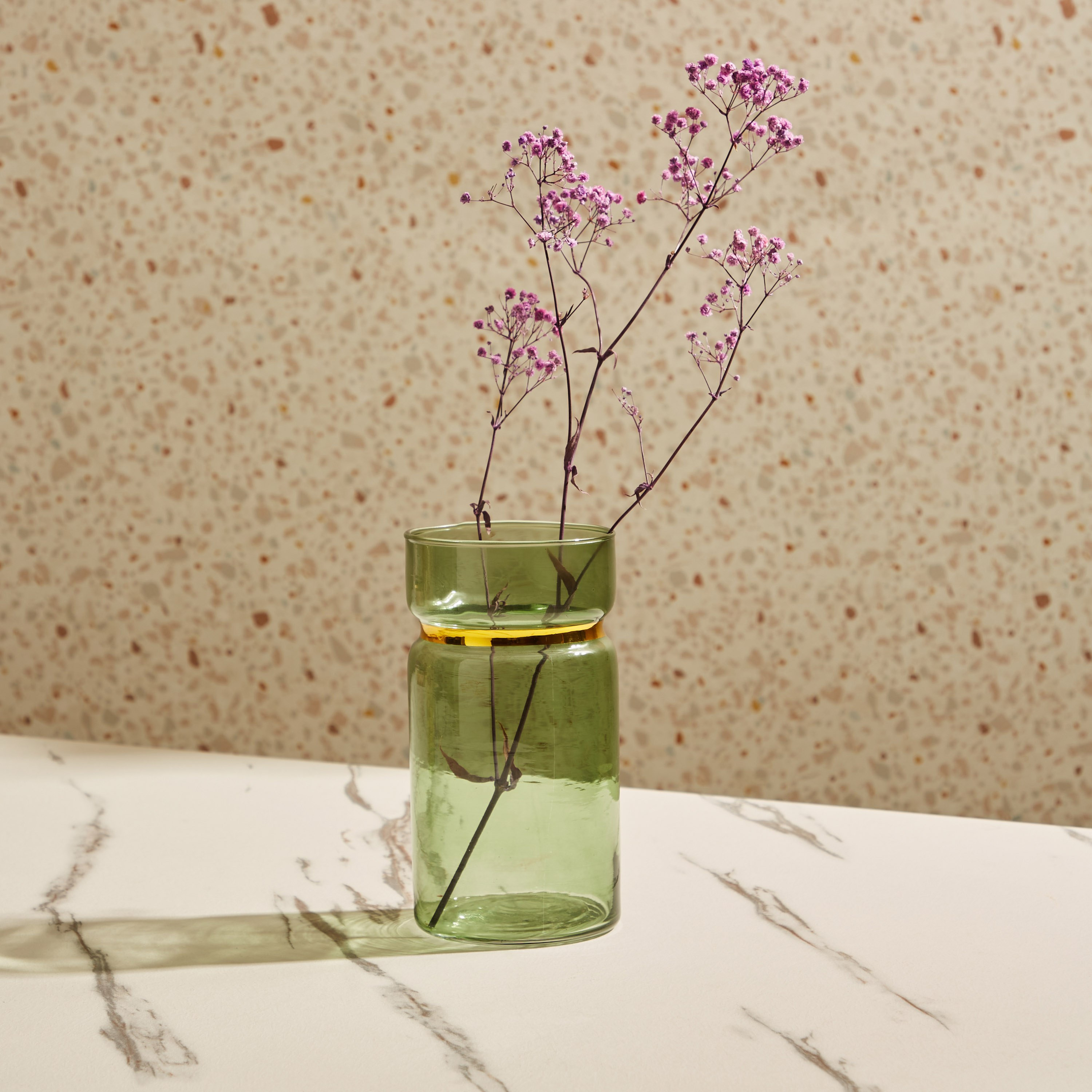 Isla Glass Vase with Gold Neck - 10x19 cm-hbxhomeware-hbxdecorandfurnishings-image-1