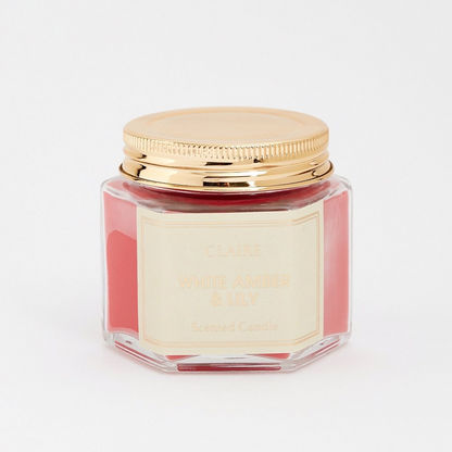 Claire White Amber Lily Glass Jar Candle - 70 gms