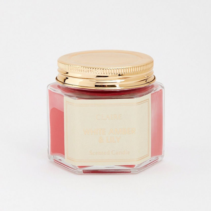Claire White Amber Lily Glass Jar Candle - 70 gms-Candles-image-6