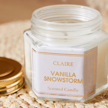 Claire Vanilla Snowstorm Glass Jar Candle - 70 gms