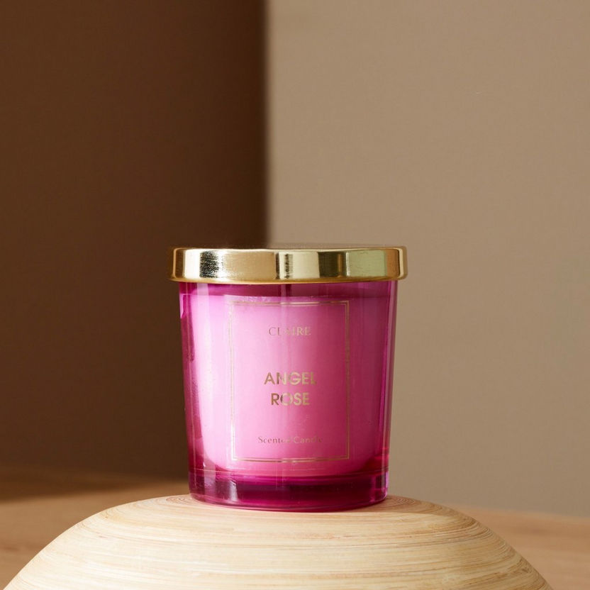 Claire Angel Rose Glass Jar Candle - 220 gms-Candles-image-0