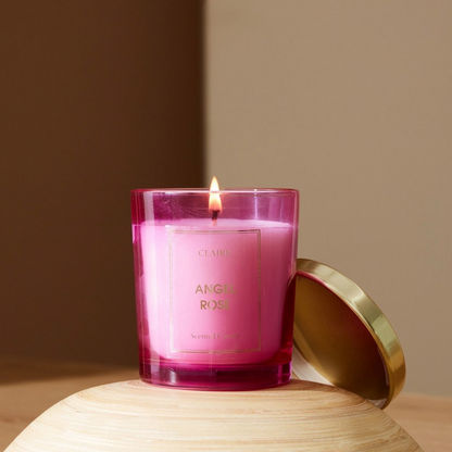 Claire Angel Rose Glass Jar Candle - 220 gms