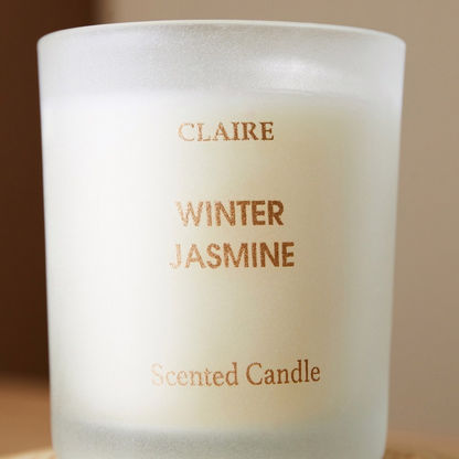 Claire Winter Jasmine Glass Jar Candle with Wooden Lid - 220 gms